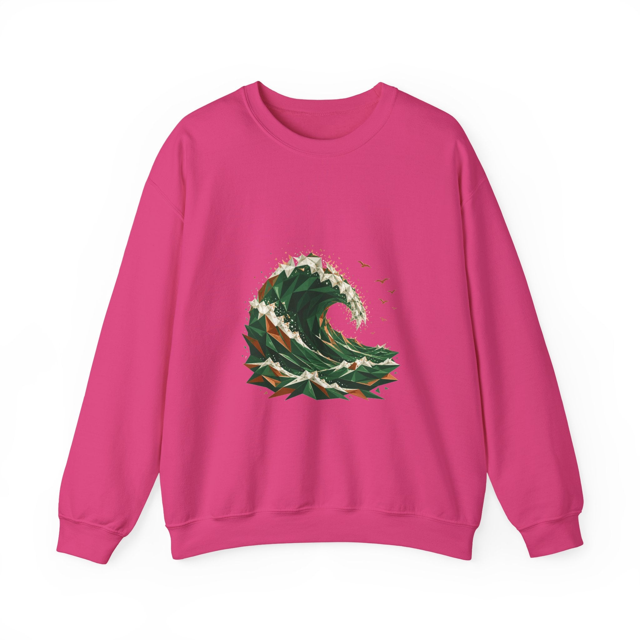 Matching Couple Sweatshirt - Mountain & Ocean Matching Couple Premium Fleece Sweatshirt Geometric Art His Hers Love Gift - Design B