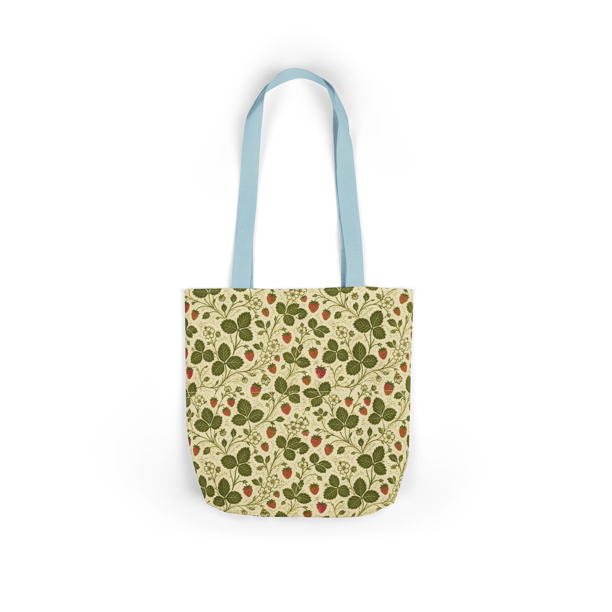 Wild Strawberries Canvas Tote Bag Mediterranean Kitchen Linocut Design Italian Cottagecore Gift