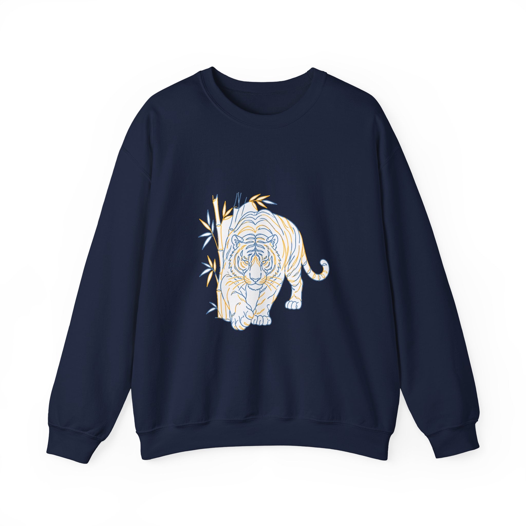 Matching Couple Sweatshirt - Tiger & Crane Matching Couple Premium Fleece Sweatshirt Minimalist Art His Hers Christmas Gift - Design A