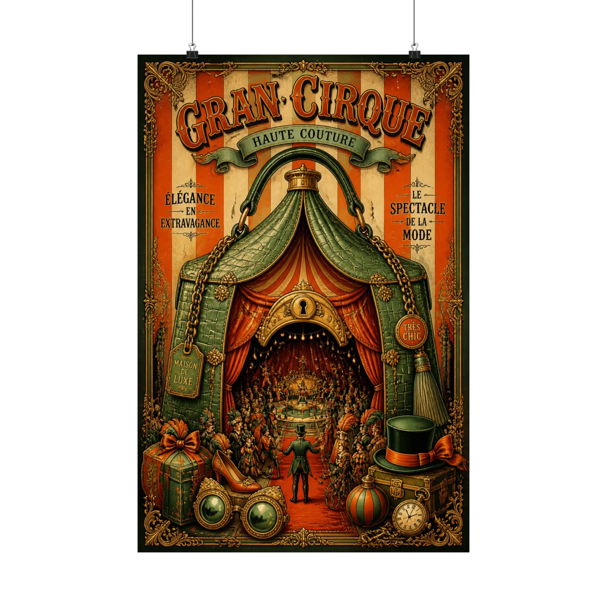 Handbag Big Top Wall Art Poster 18×24 Baroque Home Office Decor Maximalist Print
