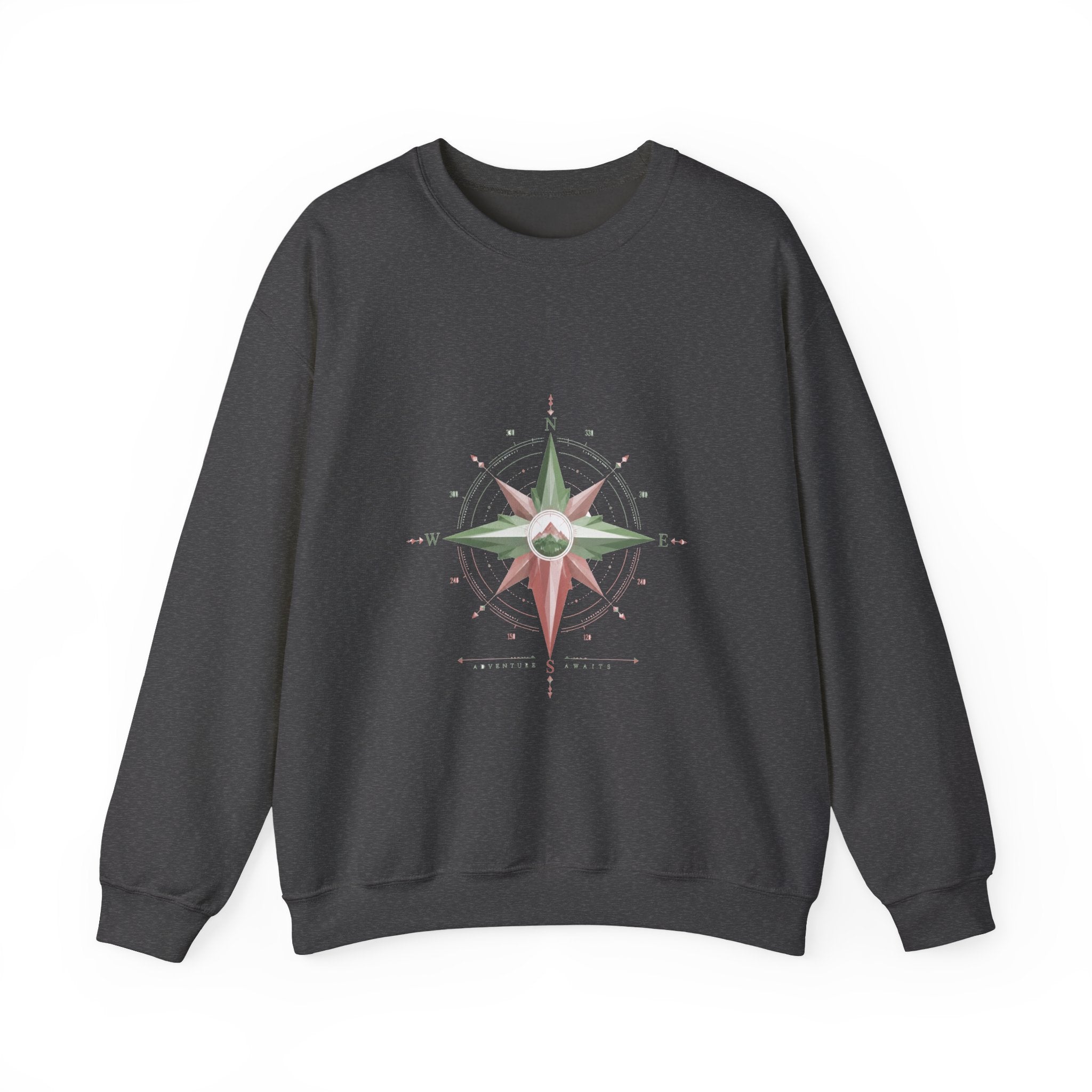 Matching Couple Sweatshirt - Compass North & South Matching Couple Premium Fleece Sweatshirt Geometric Art His Hers Love Gift - Design B