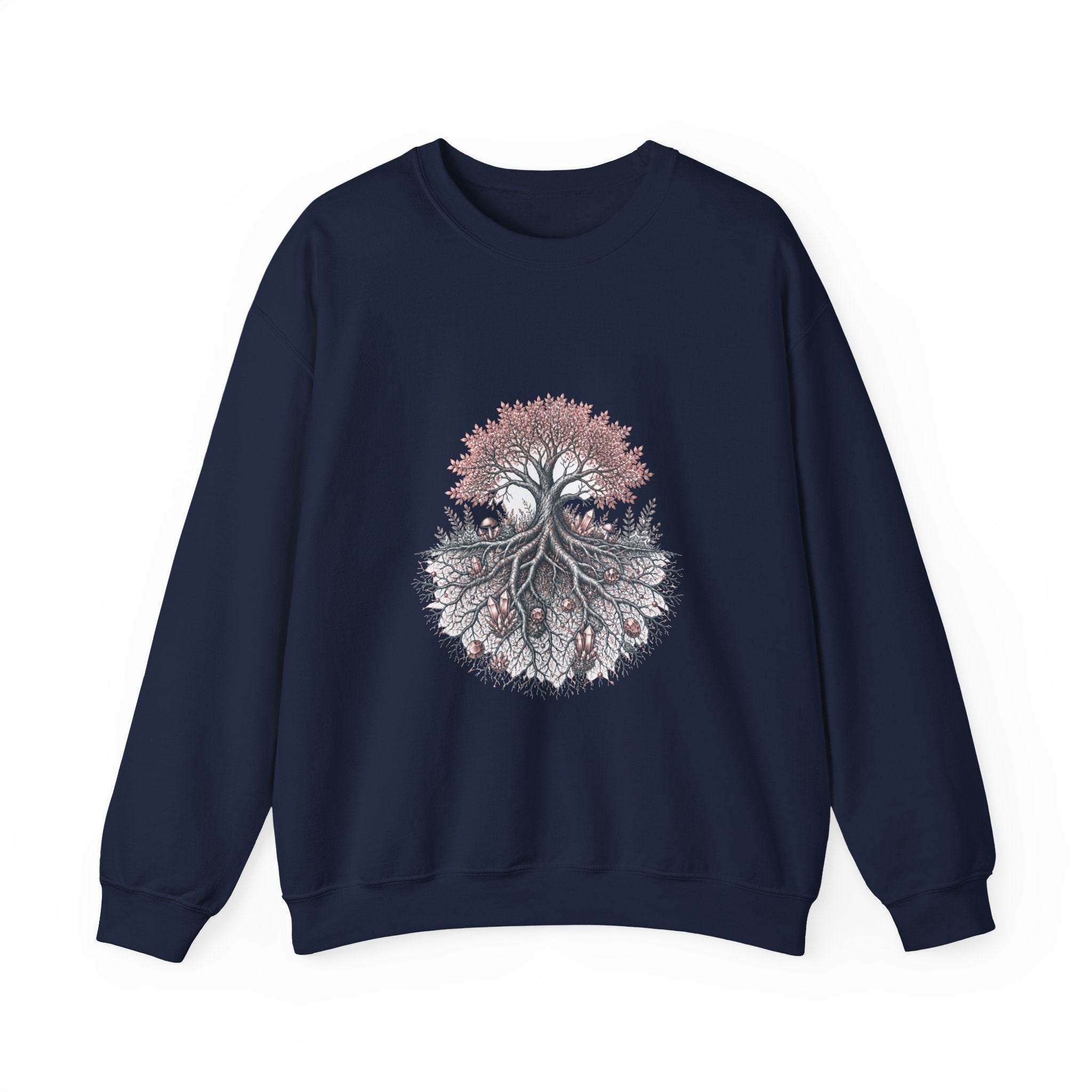 Matching Couple Sweatshirt - Ancient Oak & Deep Roots Matching Couple Comfort Colors Crew Vintage Art His Hers Honeymoon Gift - Design B