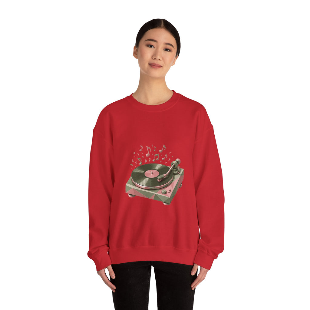 Matching Couple Sweatshirt - Vinyl & Cassette Matching Couple Comfort Colors Crew Geometric Art His Hers Love Gift - Design A