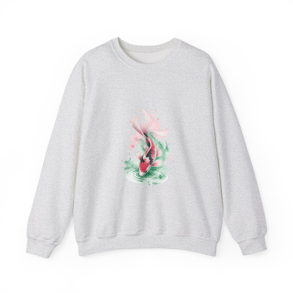 Matching Couple Sweatshirt - Koi Fish Yin Yang Matching Couple Premium Fleece Sweatshirt Watercolor Art His Hers Birthday Gift - Design B