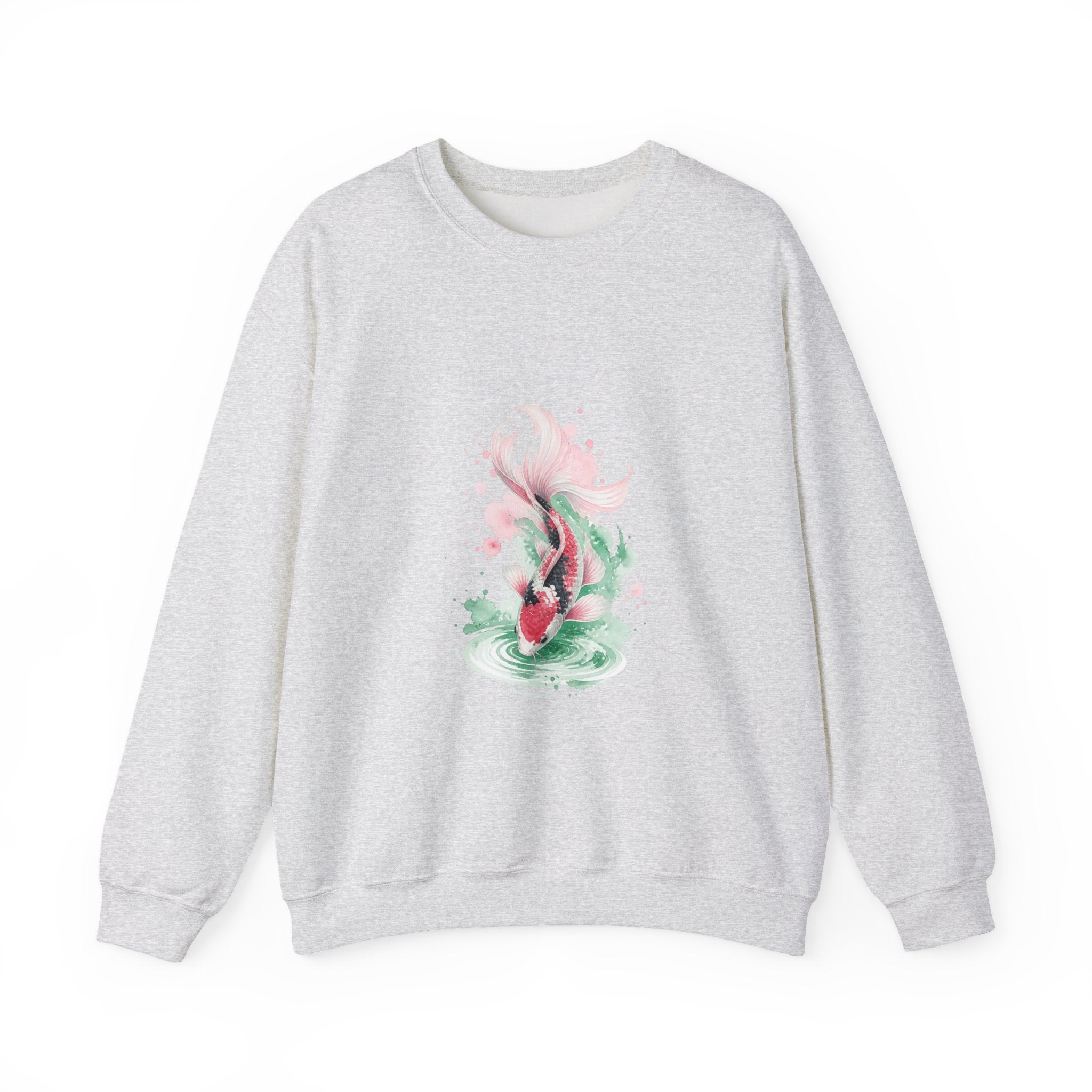 Matching Couple Sweatshirt - Koi Fish Yin Yang Matching Couple Premium Fleece Sweatshirt Watercolor Art His Hers Birthday Gift - Design B
