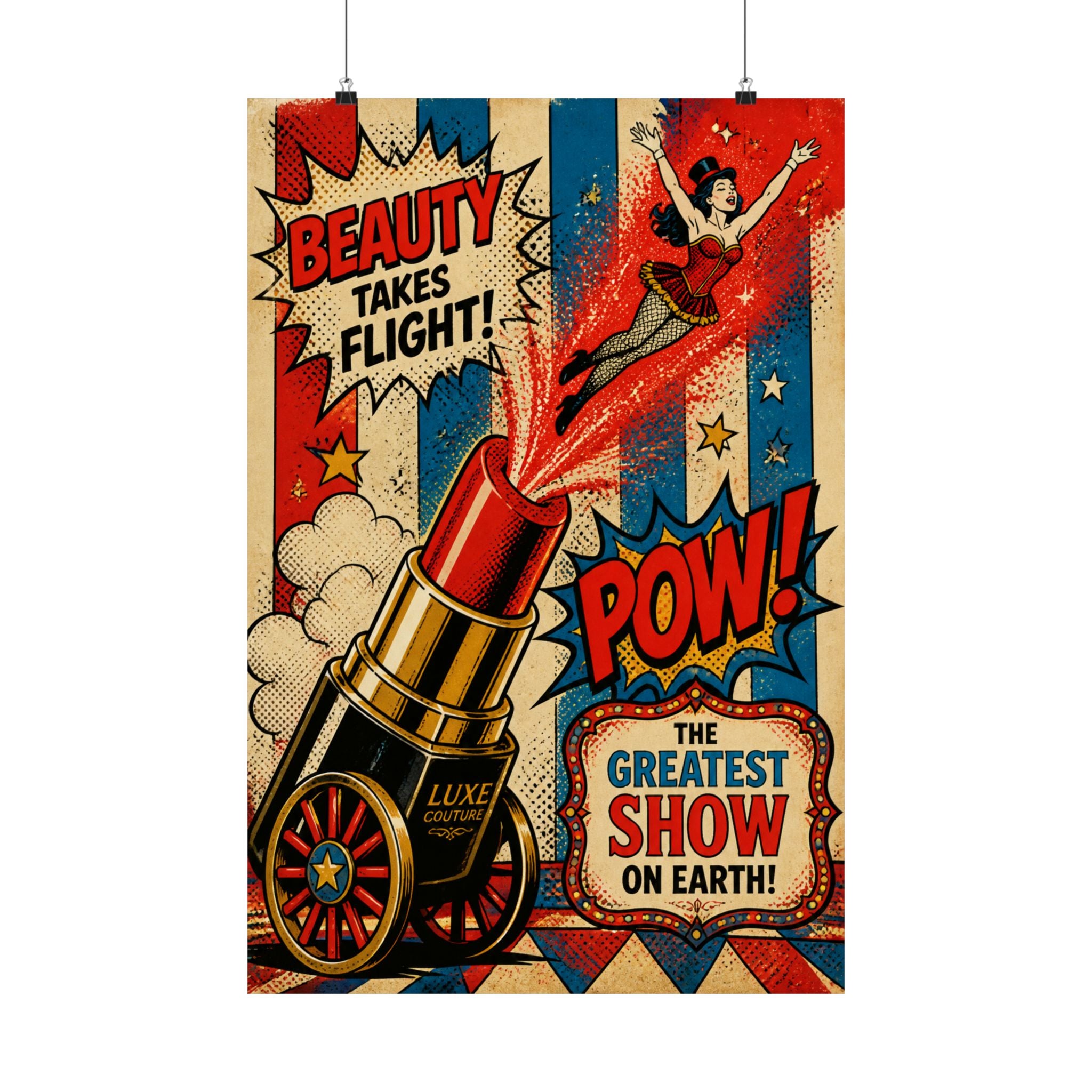 Lipstick Cannon Wall Art Poster 24×36 Pop Art Restaurant Decor Maximalist Print