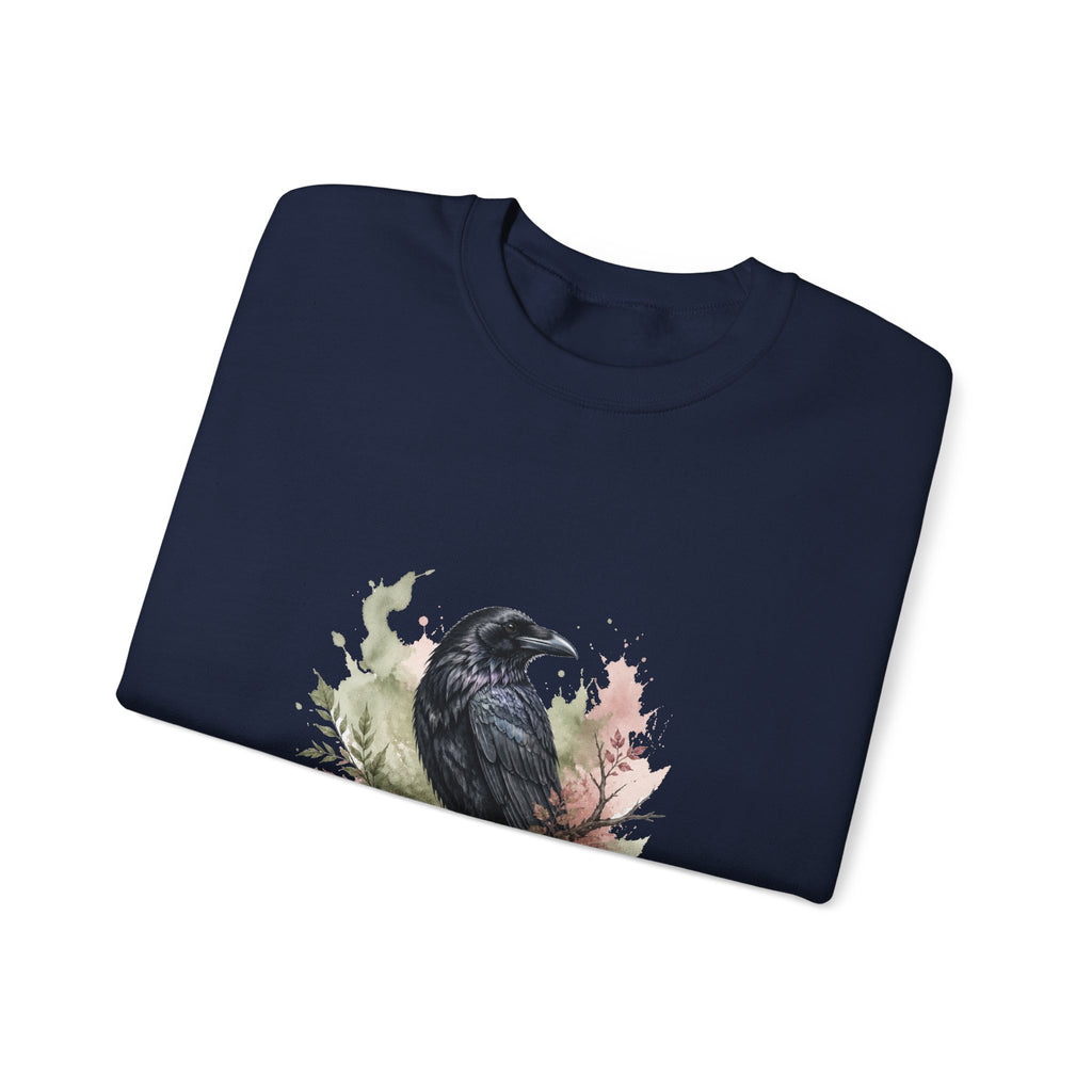 Matching Couple Sweatshirt - Raven & Swan Matching Couple Crewneck Sweatshirt Watercolor Art His Hers Engagement Gift - Design A