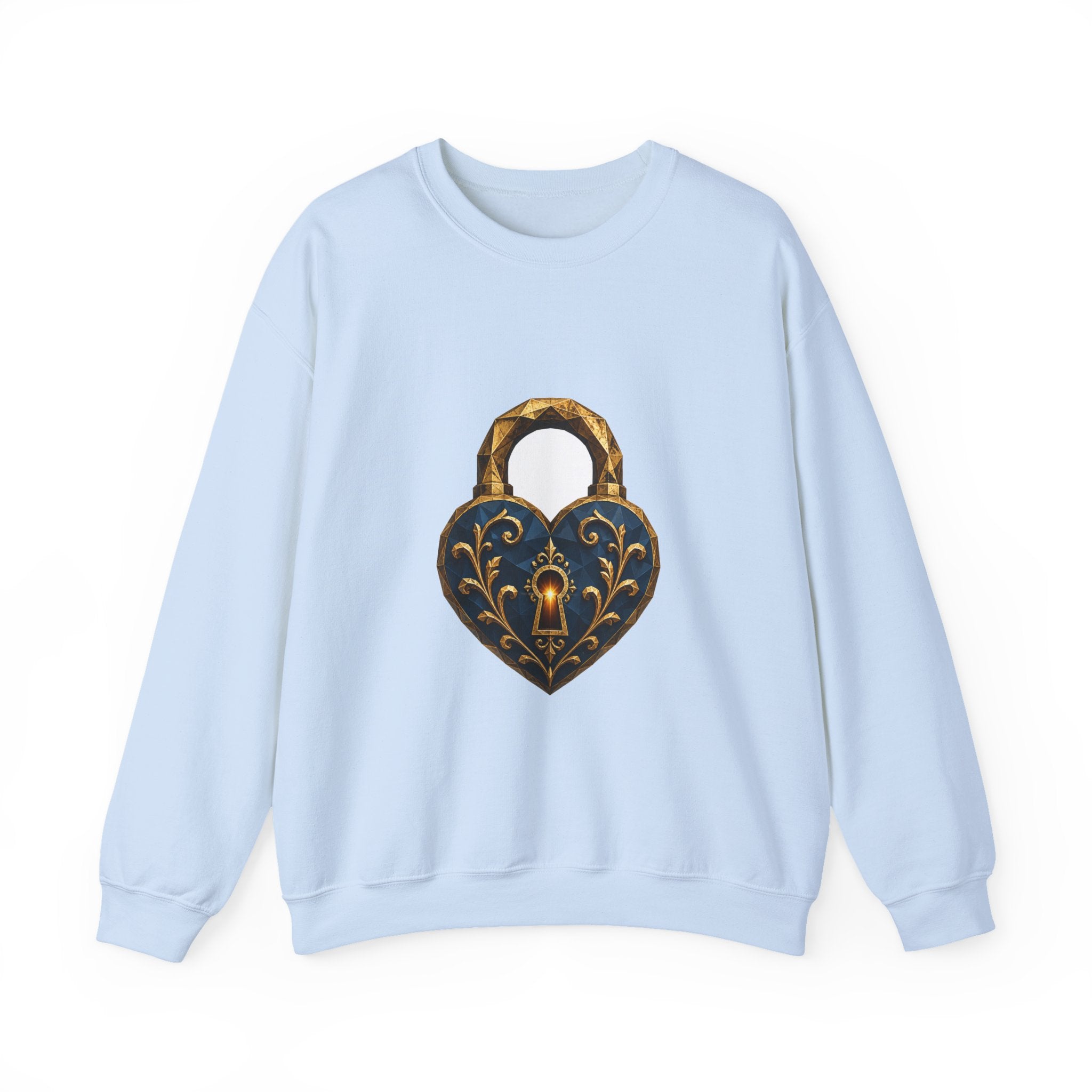 Matching Couple Sweatshirt - Key & Lock Matching Couple Premium Fleece Sweatshirt Geometric Art His Hers Love Gift - Design B
