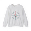 Matching Couple Sweatshirt - Compass North & South Matching Couple Premium Fleece Sweatshirt Hand-Drawn Art His Hers Anniversary Gift - Design A