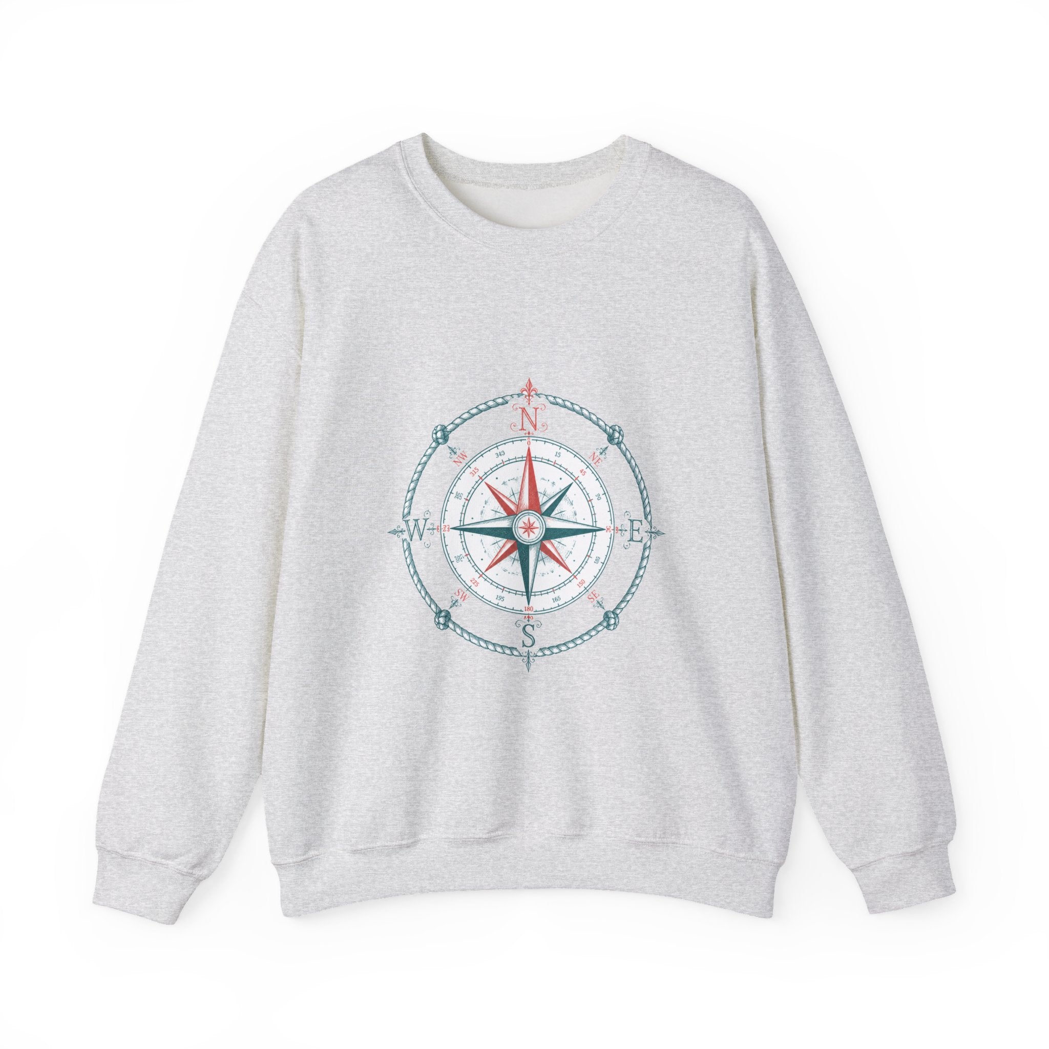 Matching Couple Sweatshirt - Compass North & South Matching Couple Premium Fleece Sweatshirt Hand-Drawn Art His Hers Anniversary Gift - Design A