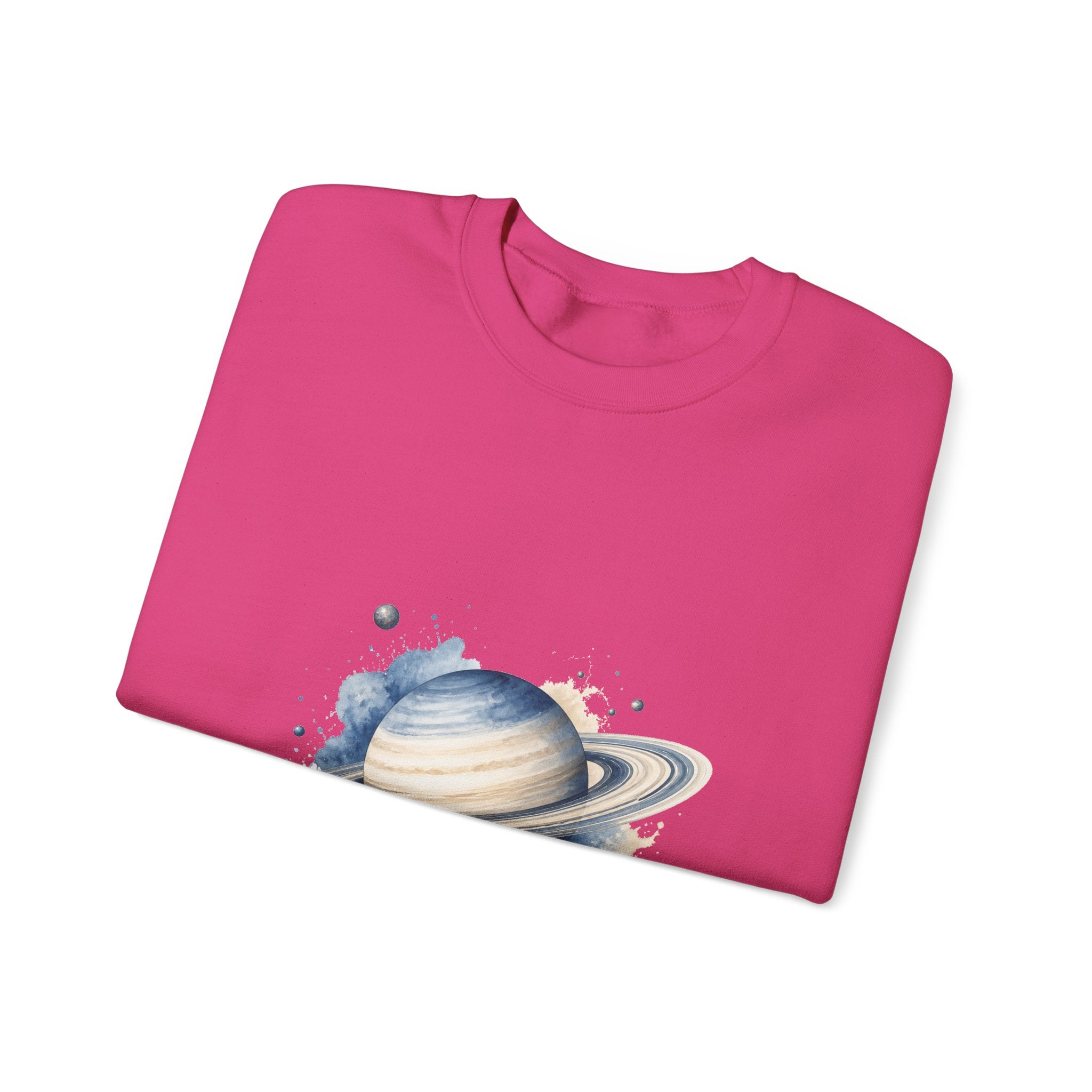 Matching Couple Sweatshirt - Saturn & Jupiter Matching Couple Crewneck Sweatshirt Watercolor Art His Hers Engagement Gift - Design A