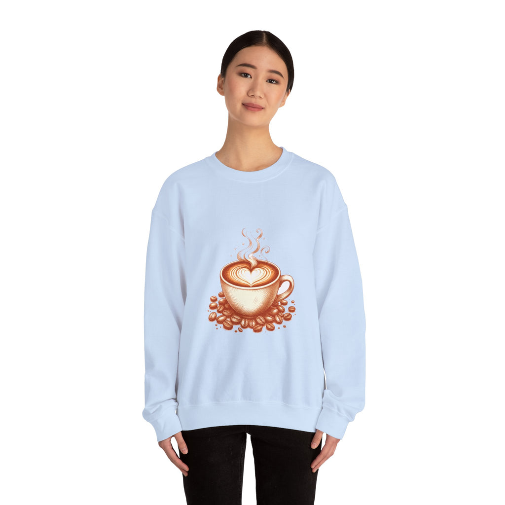Matching Couple Sweatshirt - Coffee & Tea Matching Couple Crewneck Sweatshirt Hand-Drawn Art His Hers Best Friend Gift - Design A
