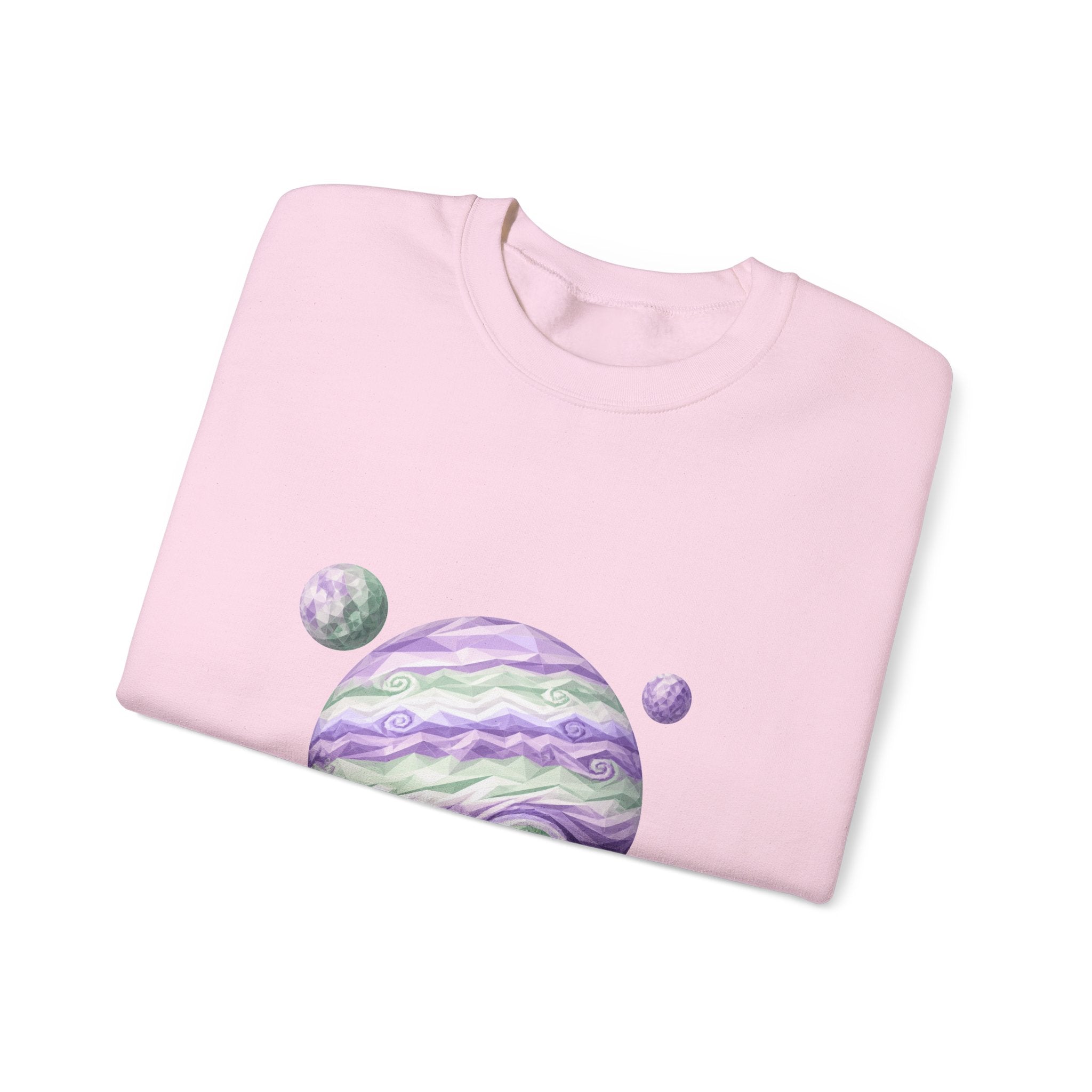 Matching Couple Sweatshirt - Saturn & Jupiter Matching Couple Crewneck Sweatshirt Geometric Art His Hers Couple Gift - Design B