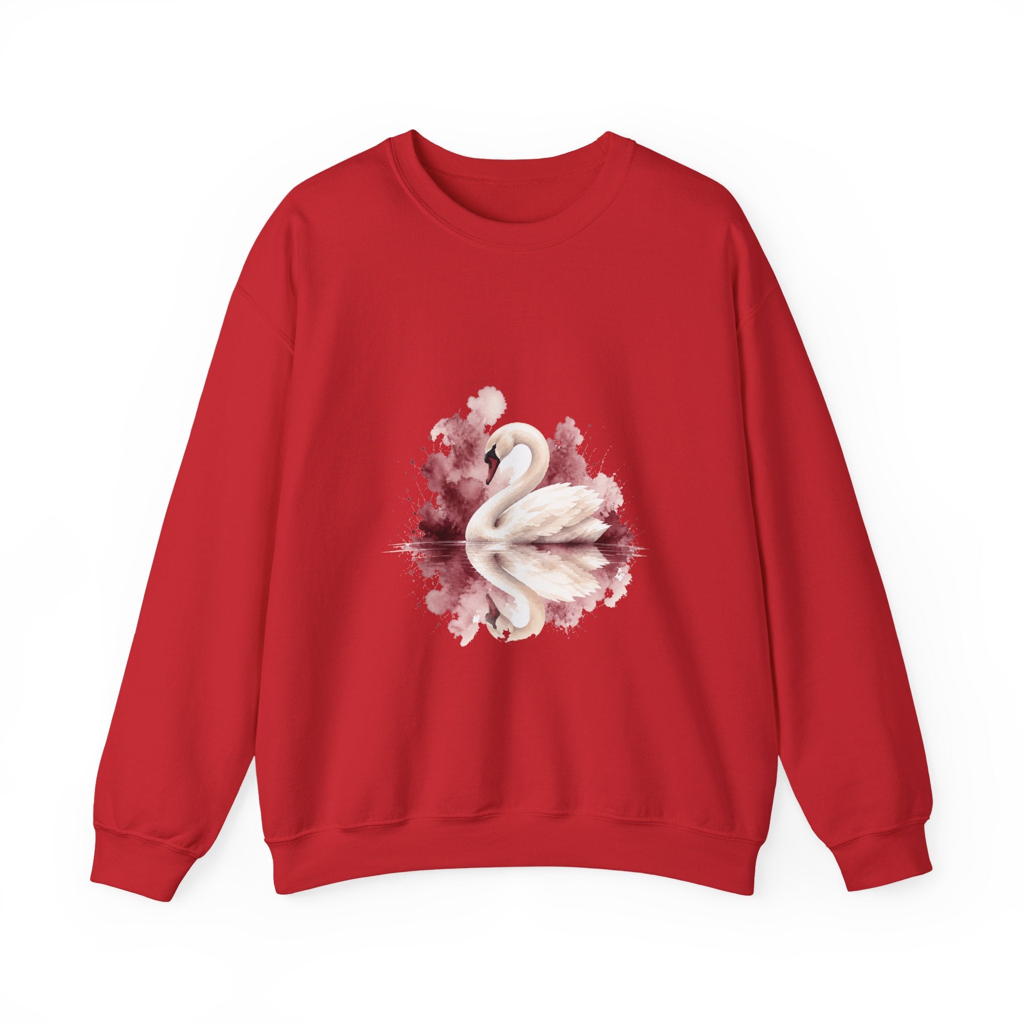 Matching Couple Sweatshirt - Raven & Swan Matching Couple Premium Fleece Sweatshirt Watercolor Art His Hers Birthday Gift - Design B