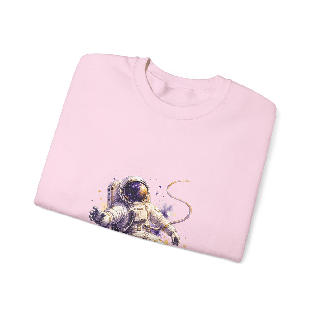 Matching Couple Sweatshirt - Astronaut & Planet Matching Couple Comfort Colors Crew Watercolor Art His Hers Birthday Gift - Design A