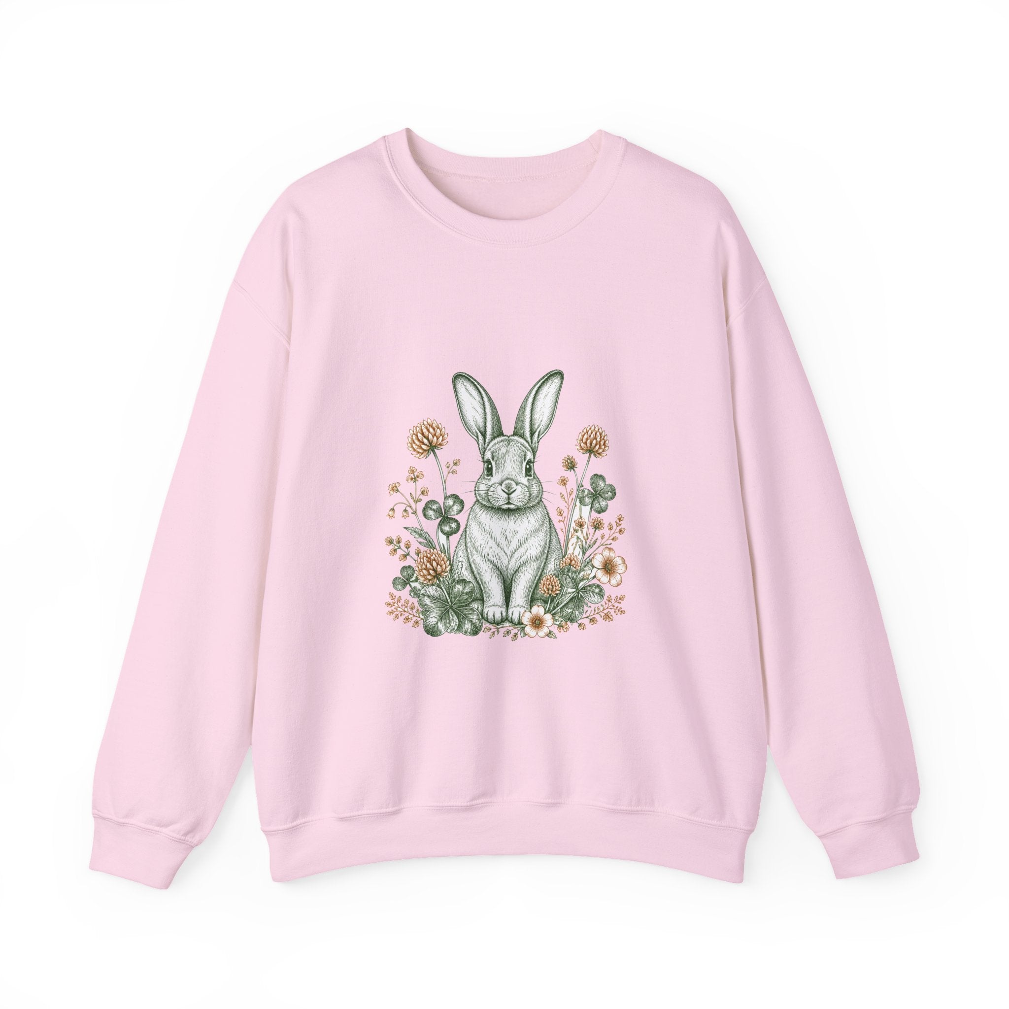 Matching Couple Sweatshirt - Fox & Rabbit Matching Couple Comfort Colors Crew Hand-Drawn Art His Hers Anniversary Gift - Design B