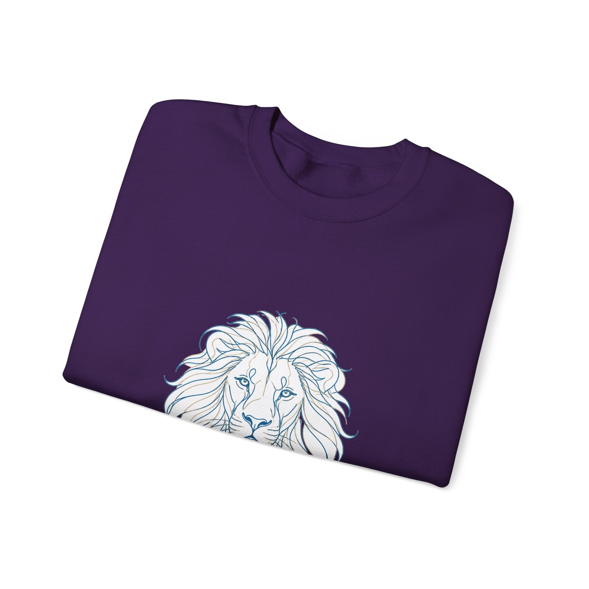 Matching Couple Sweatshirt - Lion & Lamb Matching Couple Crewneck Sweatshirt Minimalist Art His Hers Valentine Gift - Design A