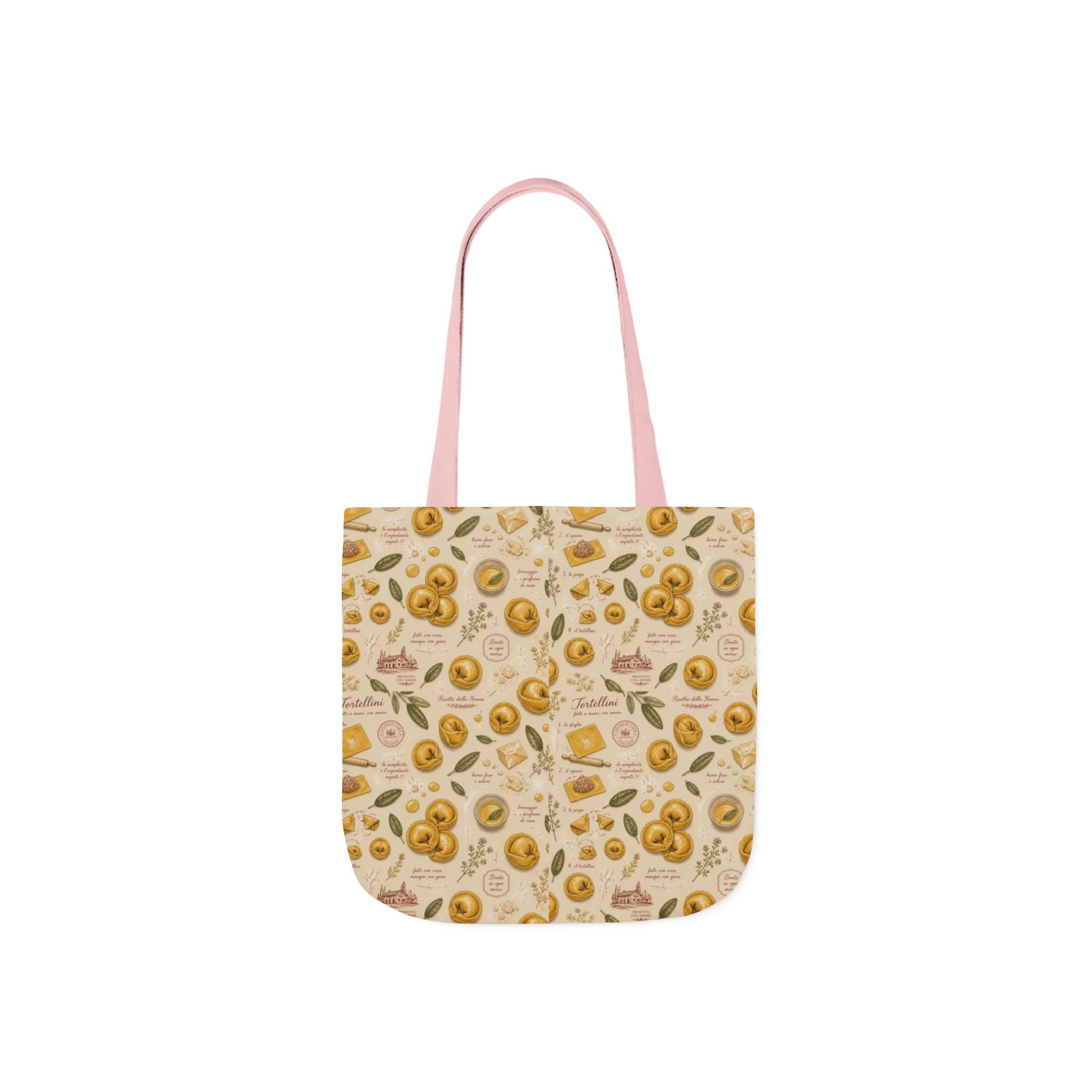 Tortellini with Sage Canvas Tote Bag Mediterranean Kitchen Botanical Design Italian Cottagecore Gift