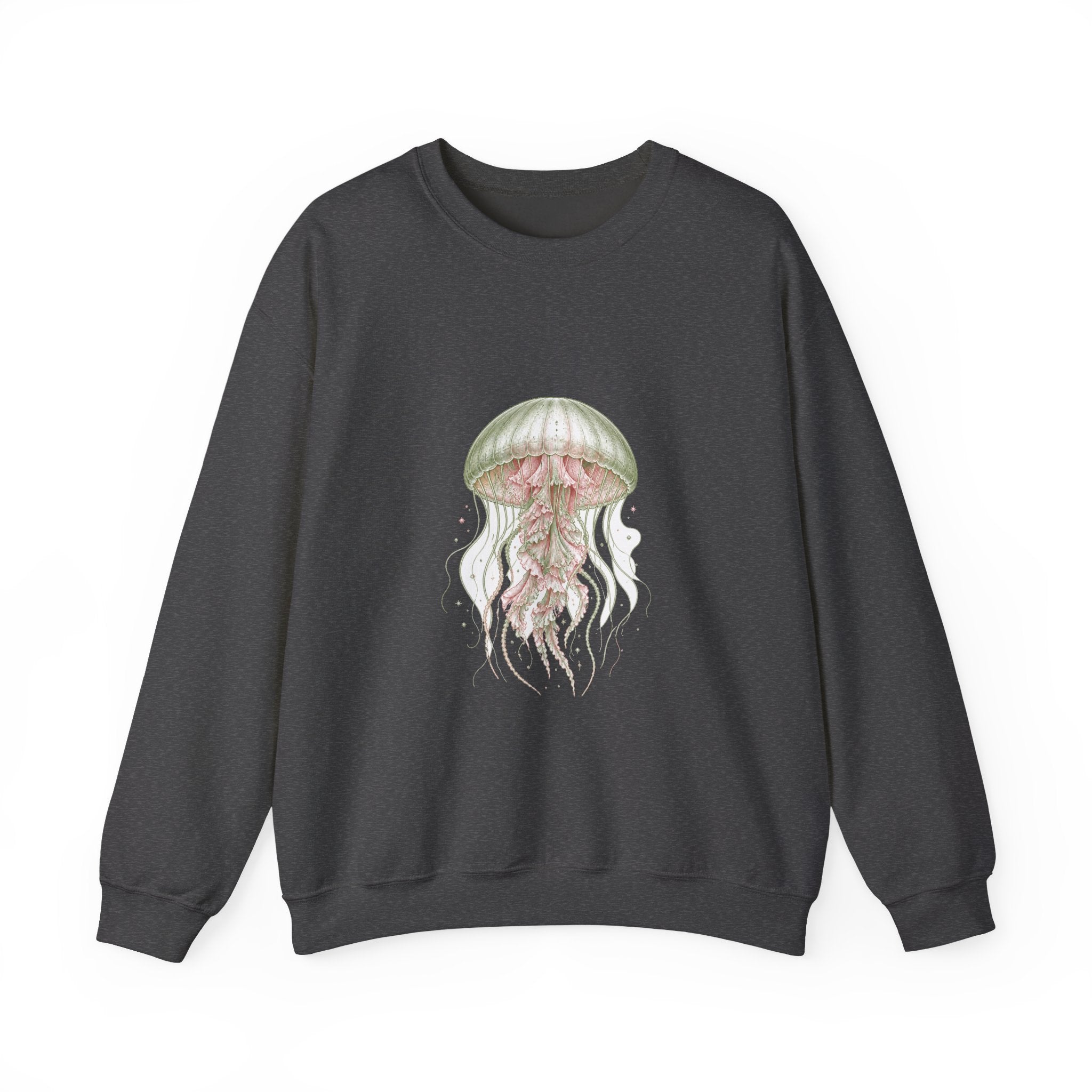 Matching Couple Sweatshirt - Octopus & Jellyfish Matching Couple Premium Fleece Sweatshirt Vintage Art His Hers Honeymoon Gift - Design B