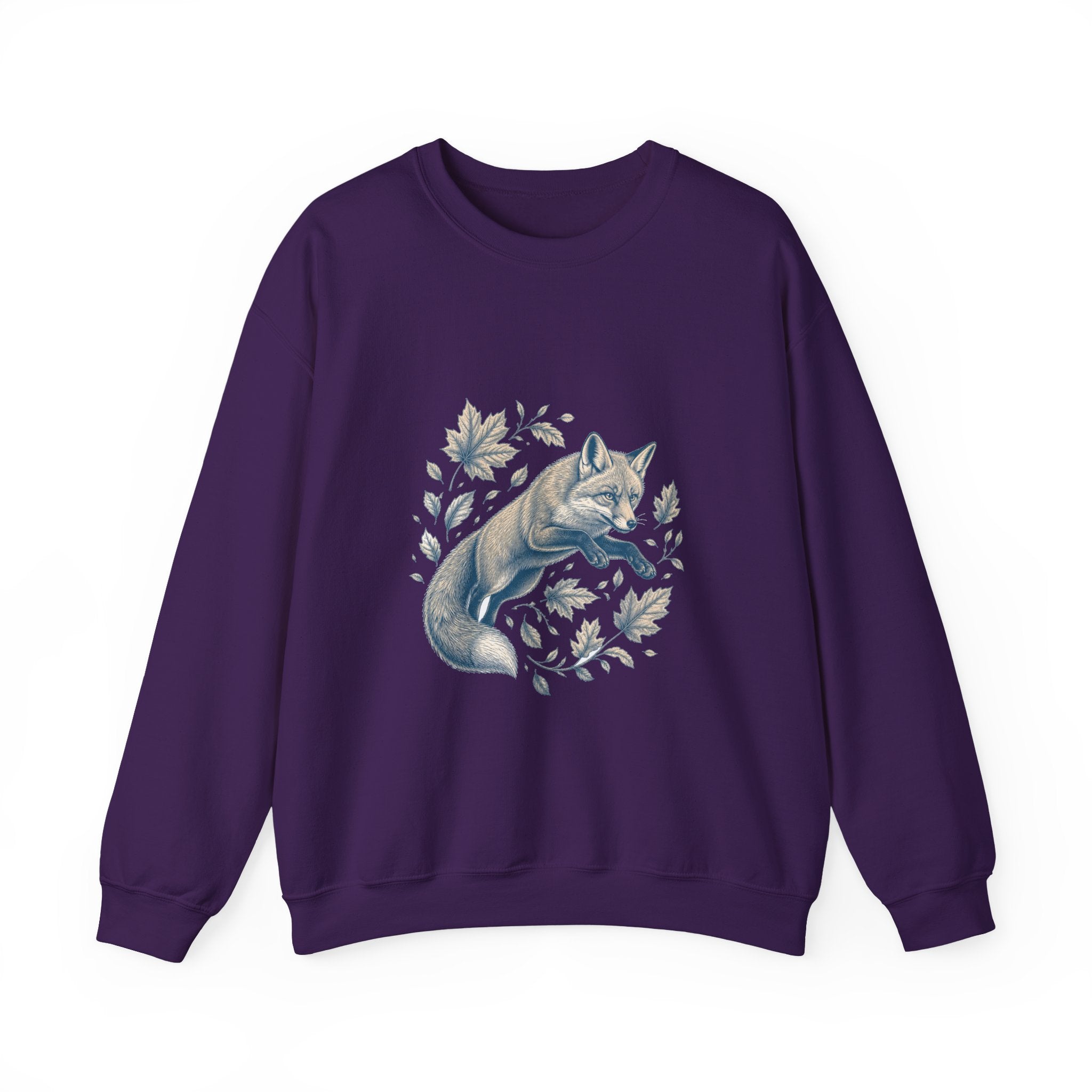 Matching Couple Sweatshirt - Fox & Rabbit Matching Couple Crewneck Sweatshirt Vintage Art His Hers Wedding Gift - Design A