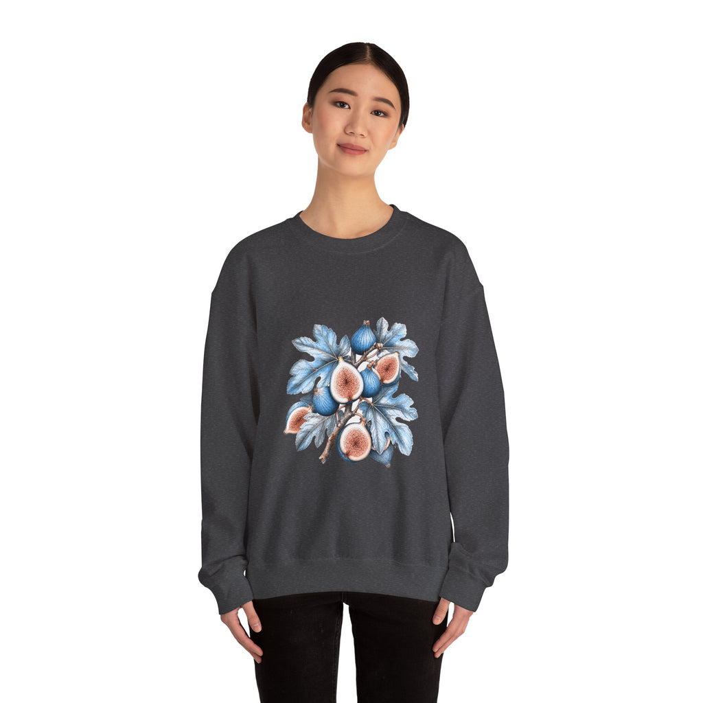 Matching Couple Sweatshirt - Olive Branch & Fig Matching Couple Comfort Colors Crew Hand-Drawn Art His Hers Anniversary Gift - Design B
