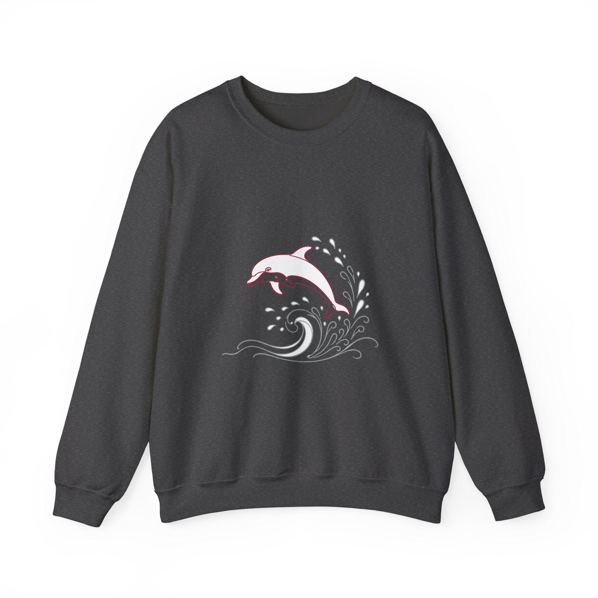 Matching Couple Sweatshirt - Shark & Dolphin Matching Couple Premium Fleece Sweatshirt Minimalist Art His Hers Christmas Gift - Design B