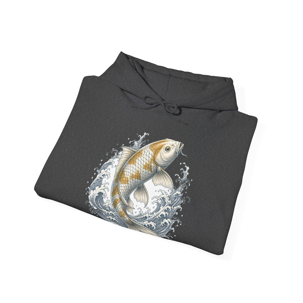 Matching Couple Sweatshirt - Koi Fish Yin Yang Matching Couple Hooded Sweatshirt Vintage Art His Hers Wedding Gift - Design A