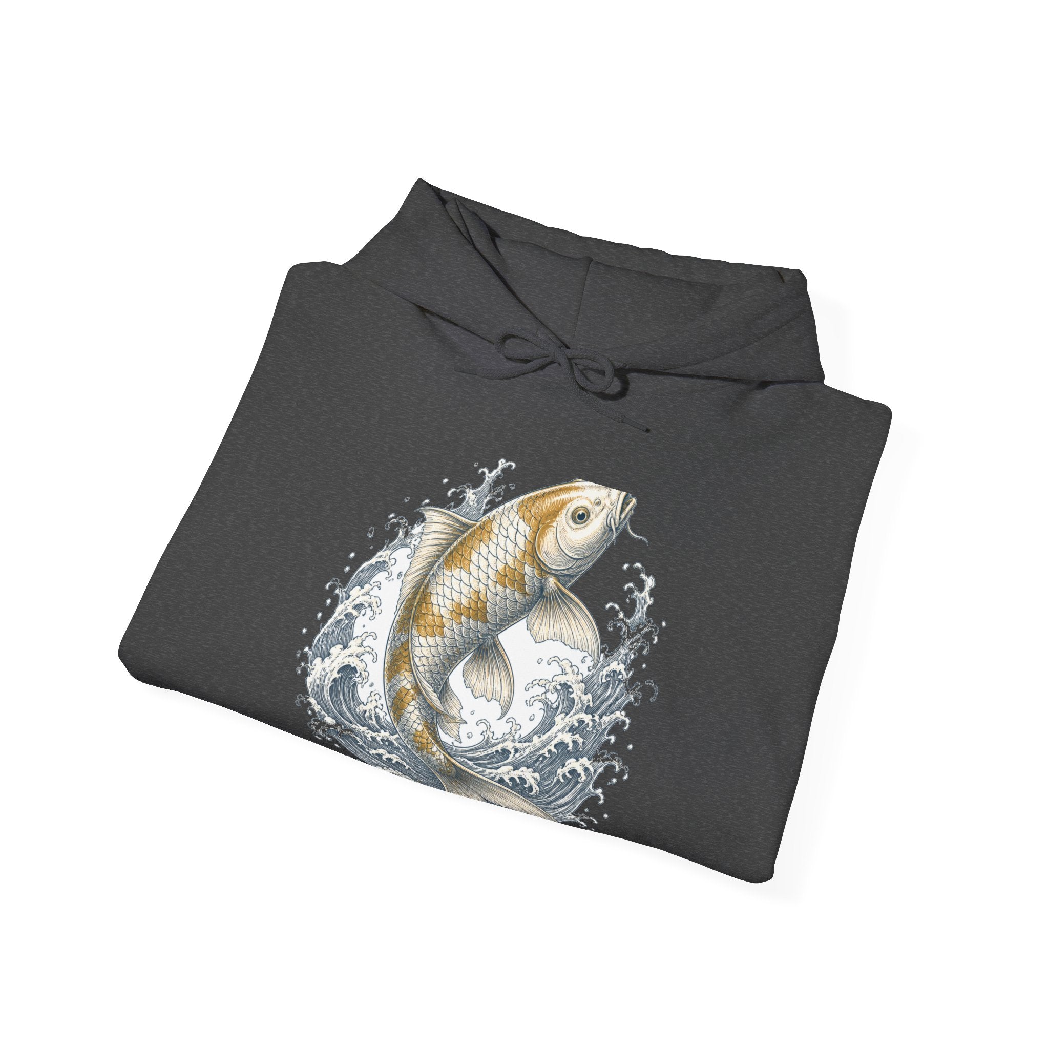 Matching Couple Sweatshirt - Koi Fish Yin Yang Matching Couple Hooded Sweatshirt Vintage Art His Hers Wedding Gift - Design A