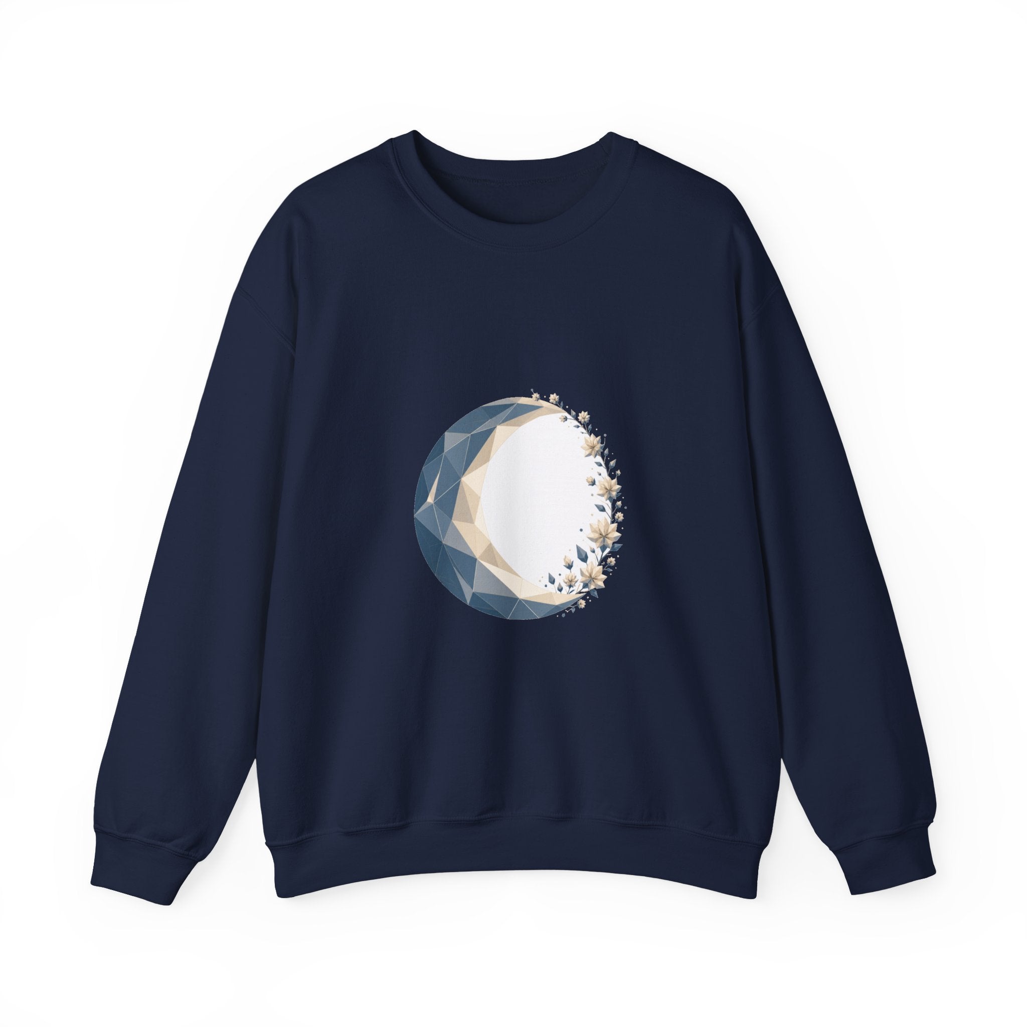 Matching Couple Sweatshirt - Waxing & Waning Moon Matching Couple Comfort Colors Crew Geometric Art His Hers Love Gift - Design A