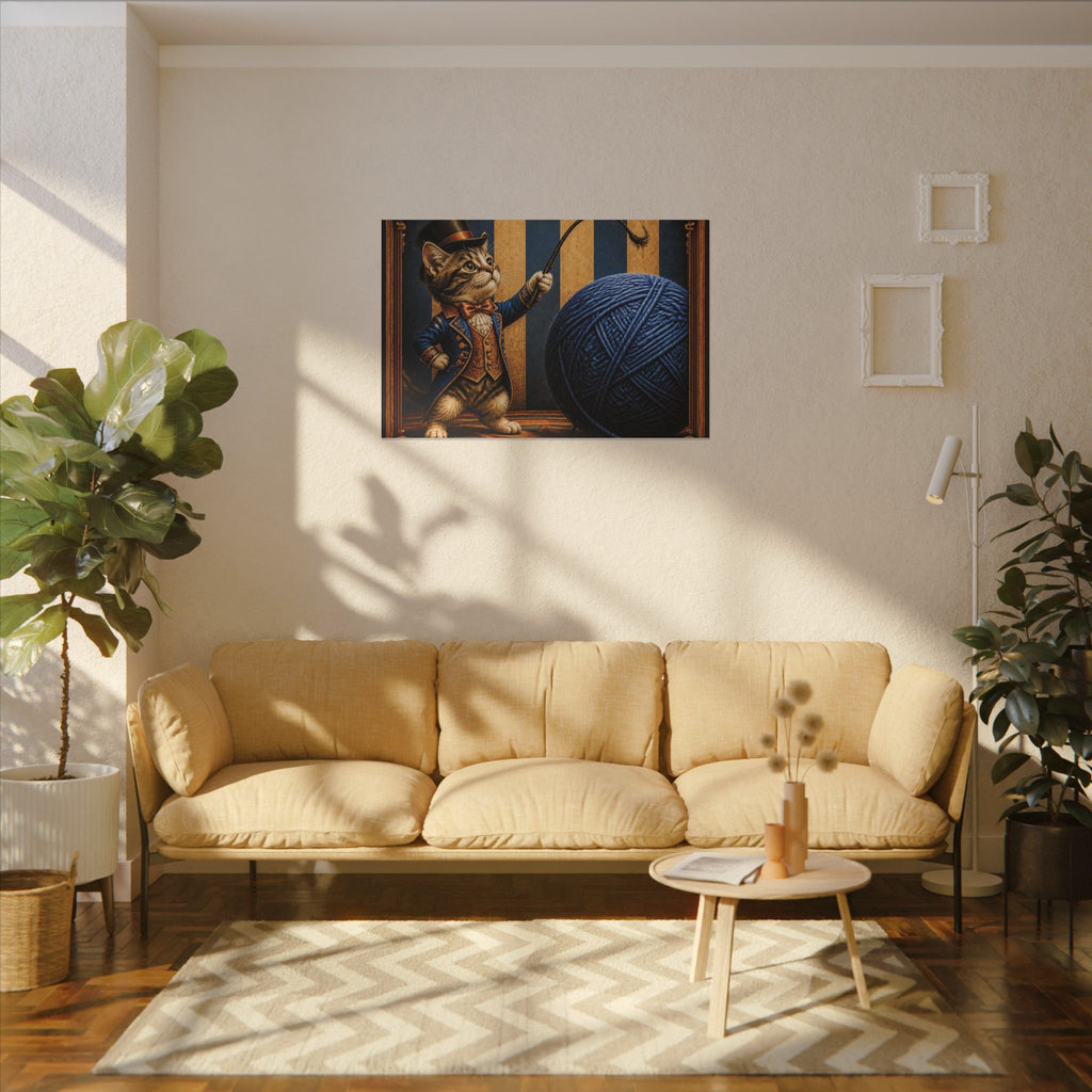Cat Lion Tamer Wall Art Canvas 24×36 Baroque Studio Decor Maximalist Print
