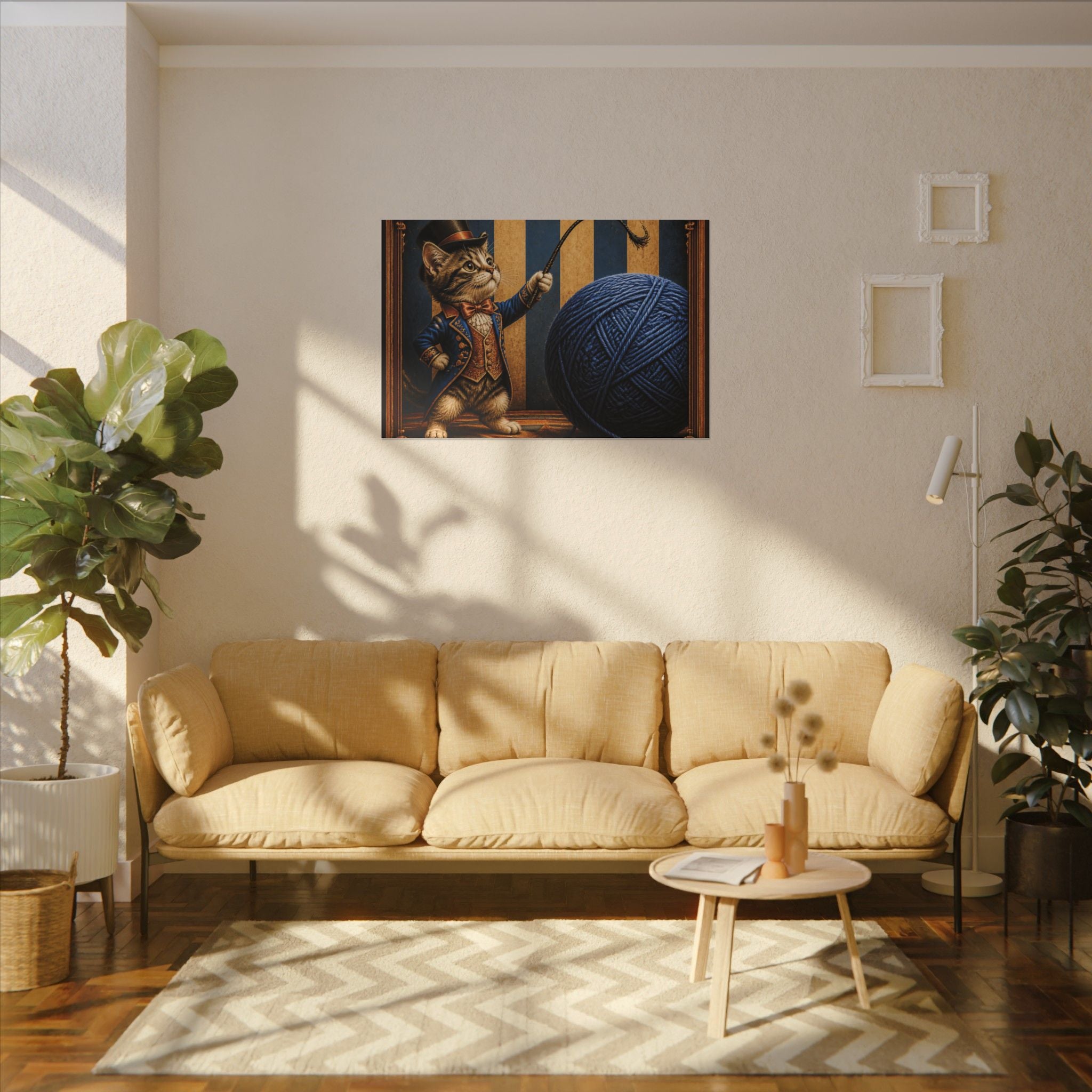 Cat Lion Tamer Wall Art Canvas 24×36 Baroque Studio Decor Maximalist Print