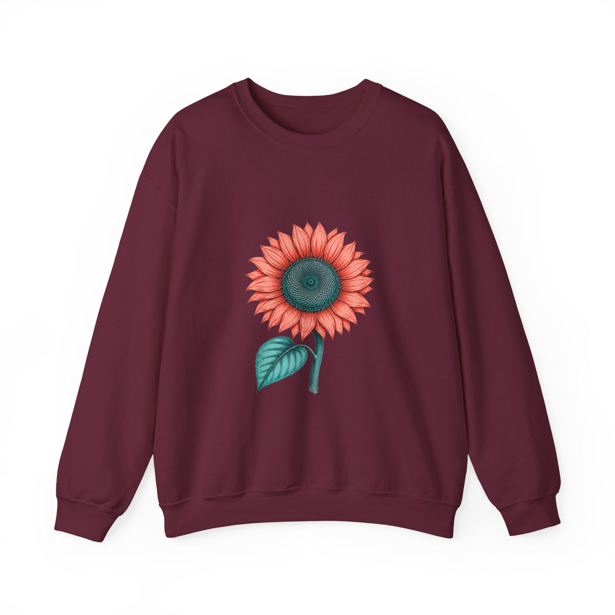 Matching Couple Sweatshirt - Sunflower & Moonflower Matching Couple Crewneck Sweatshirt Hand-Drawn Art His Hers Best Friend Gift - Design A