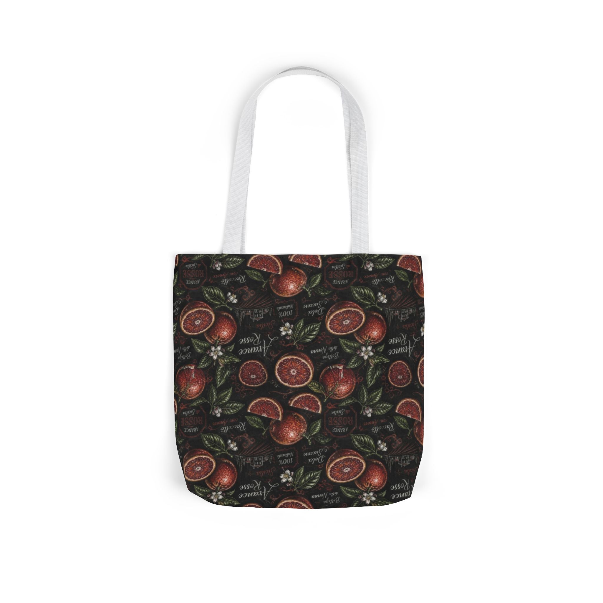 Blood Oranges Canvas Tote Bag Mediterranean Kitchen Chalk Art Design Italian Cottagecore Gift