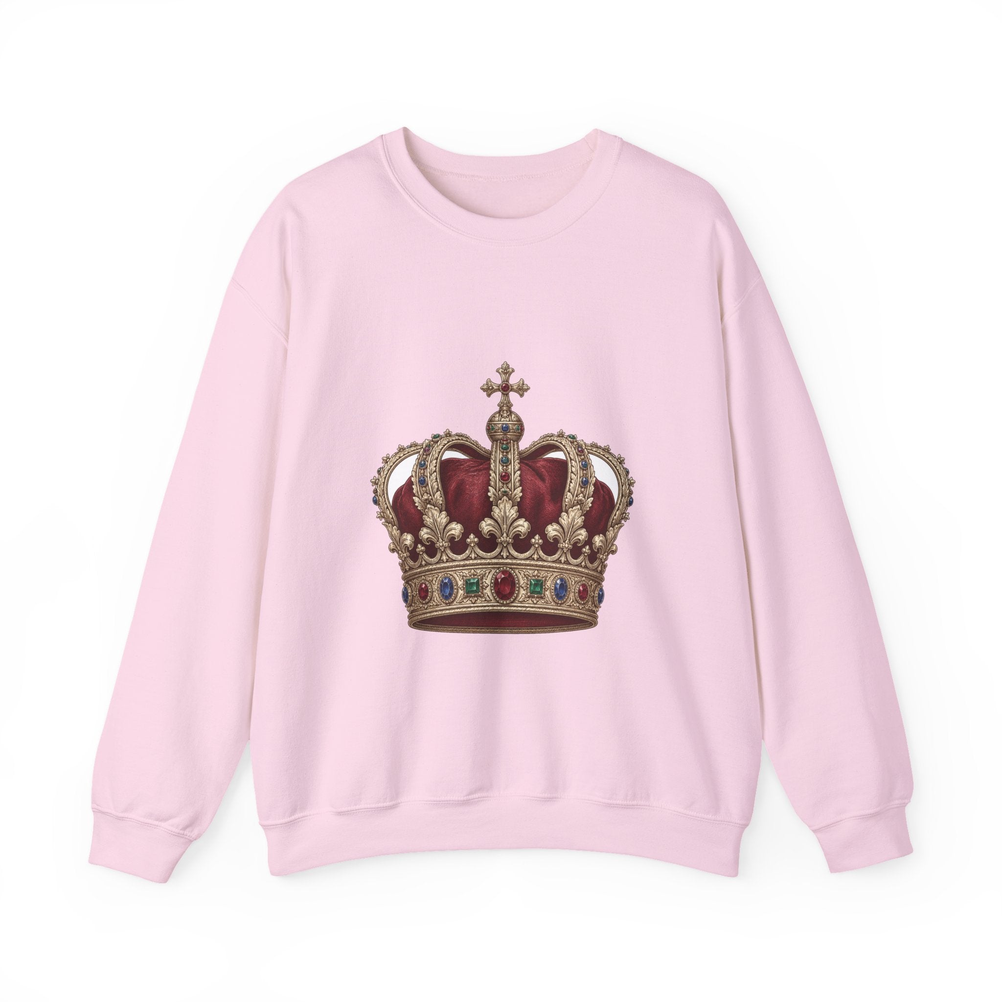 Matching Couple Sweatshirt - Crown & Shield Matching Couple Crewneck Sweatshirt Vintage Art His Hers Wedding Gift - Design A