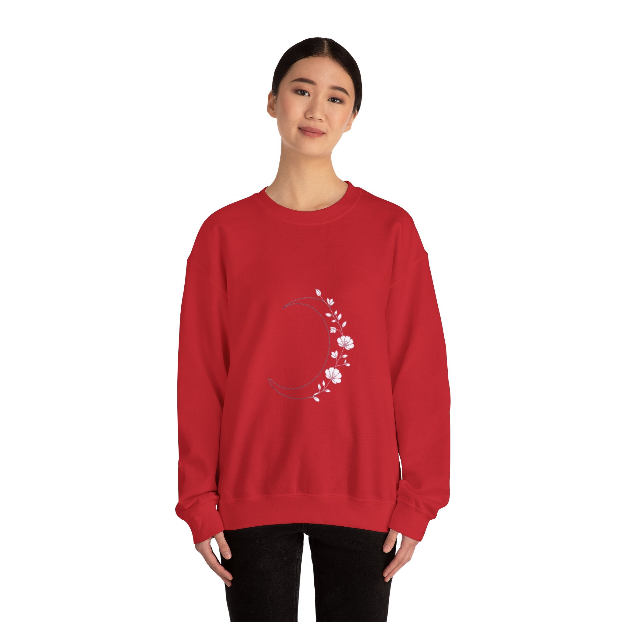 Matching Couple Sweatshirt - Waxing & Waning Moon Matching Couple Comfort Colors Crew Minimalist Art His Hers Christmas Gift - Design A