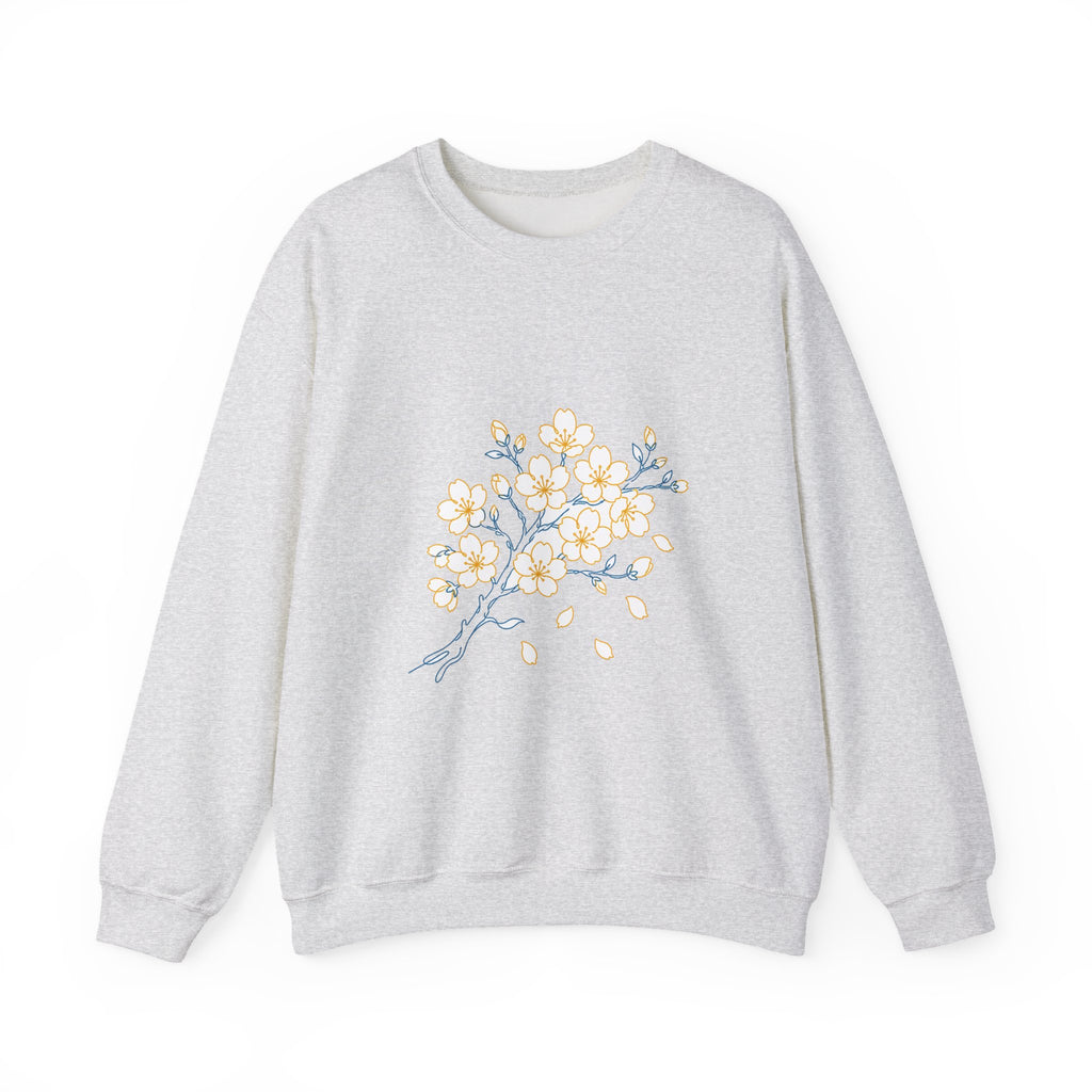 Matching Couple Sweatshirt - Cherry Blossom & Maple Leaf Matching Couple Comfort Colors Crew Minimalist Art His Hers Christmas Gift - Design A