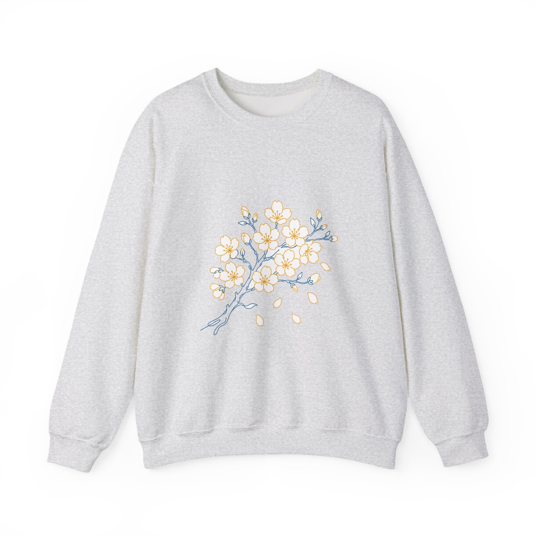 Matching Couple Sweatshirt - Cherry Blossom & Maple Leaf Matching Couple Comfort Colors Crew Minimalist Art His Hers Christmas Gift - Design A