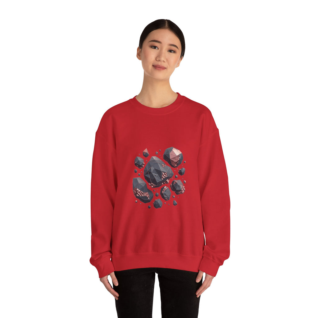 Matching Couple Sweatshirt - Comet & Asteroid Matching Couple Premium Fleece Sweatshirt Geometric Art His Hers Love Gift - Design B