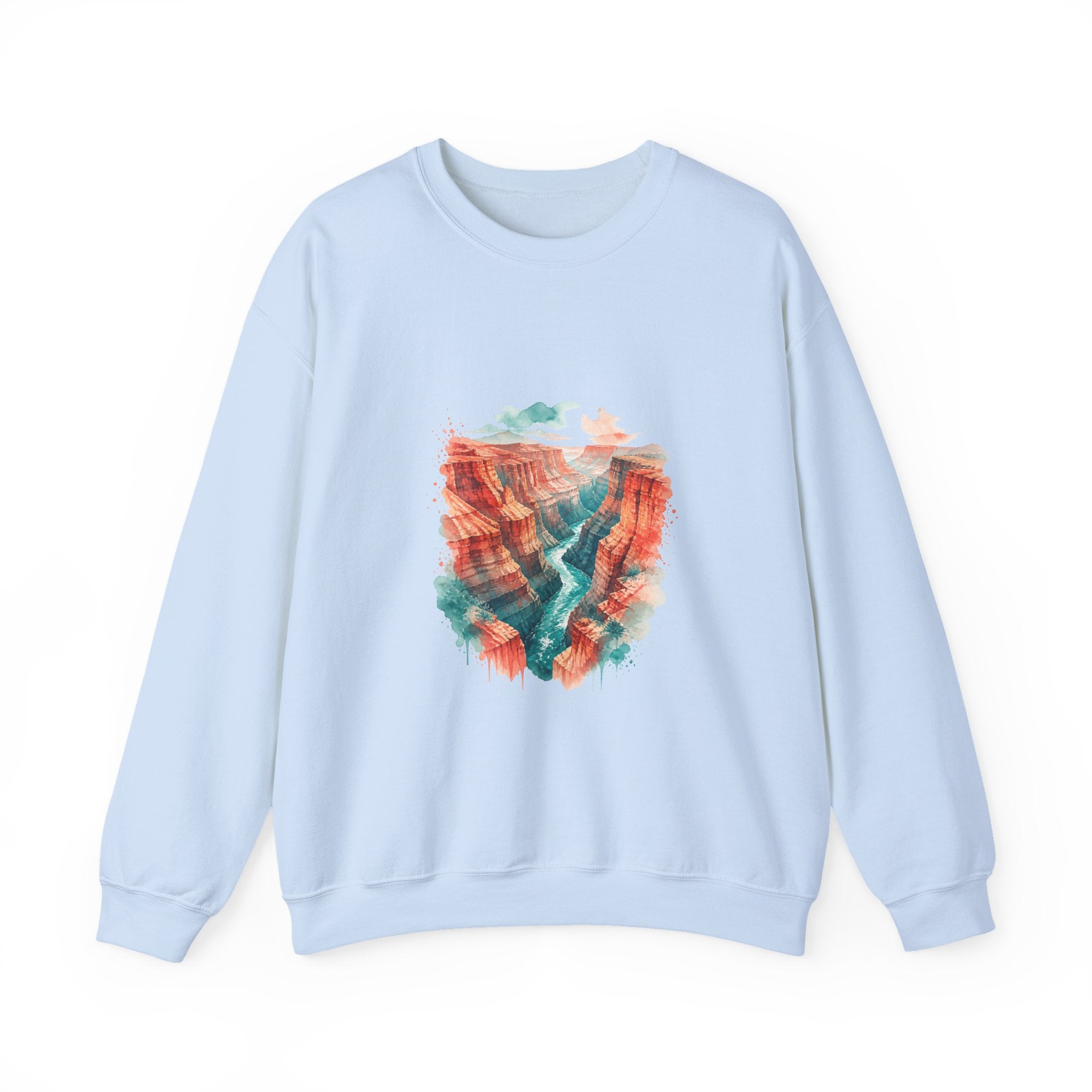 Matching Couple Sweatshirt - Lavender Fields & Canyon Matching Couple Comfort Colors Crew Watercolor Art His Hers Birthday Gift - Design B