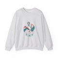 Matching Couple Sweatshirt - Tiger & Crane Matching Couple Comfort Colors Crew Hand-Drawn Art His Hers Anniversary Gift - Design B