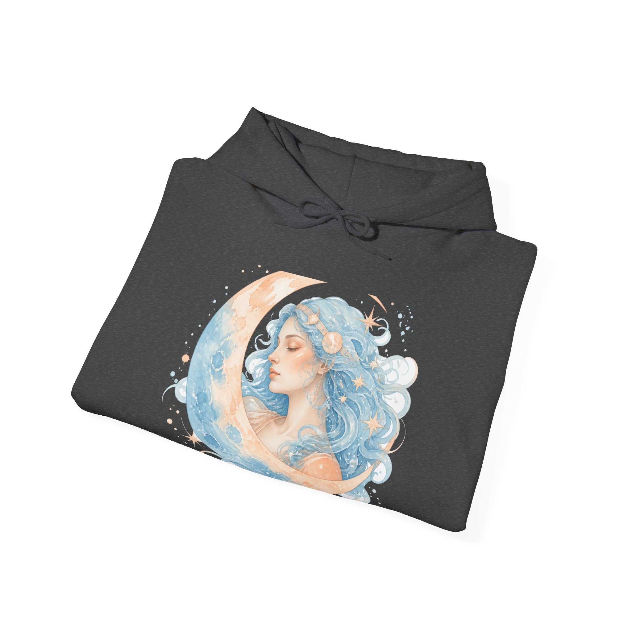 Matching Couple Sweatshirt - Helios & Selene Matching Couple Hooded Sweatshirt Watercolor Art His Hers Engagement Gift - Design B