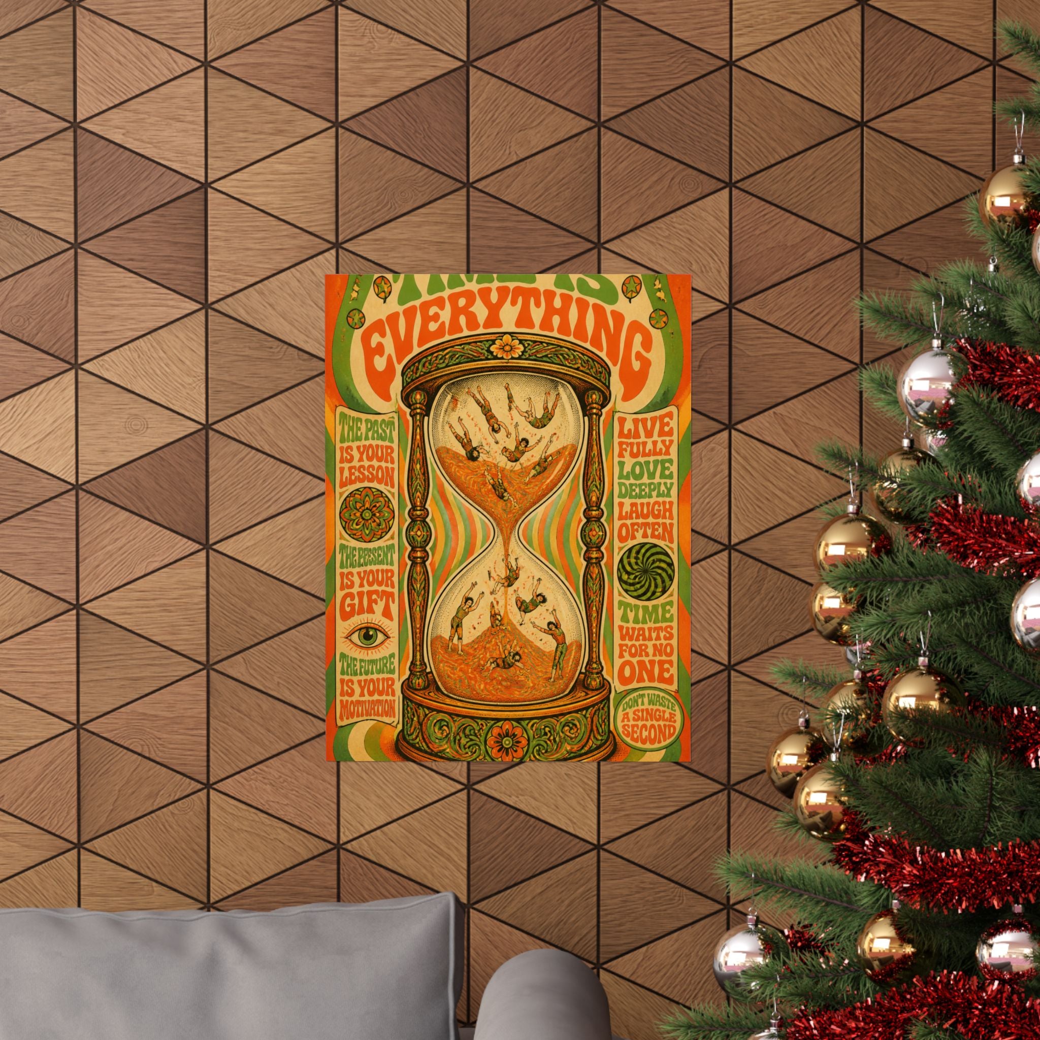 Hourglass Acrobats Wall Art Poster 24×36 Psychedelic Dining Room Decor Maximalist Print