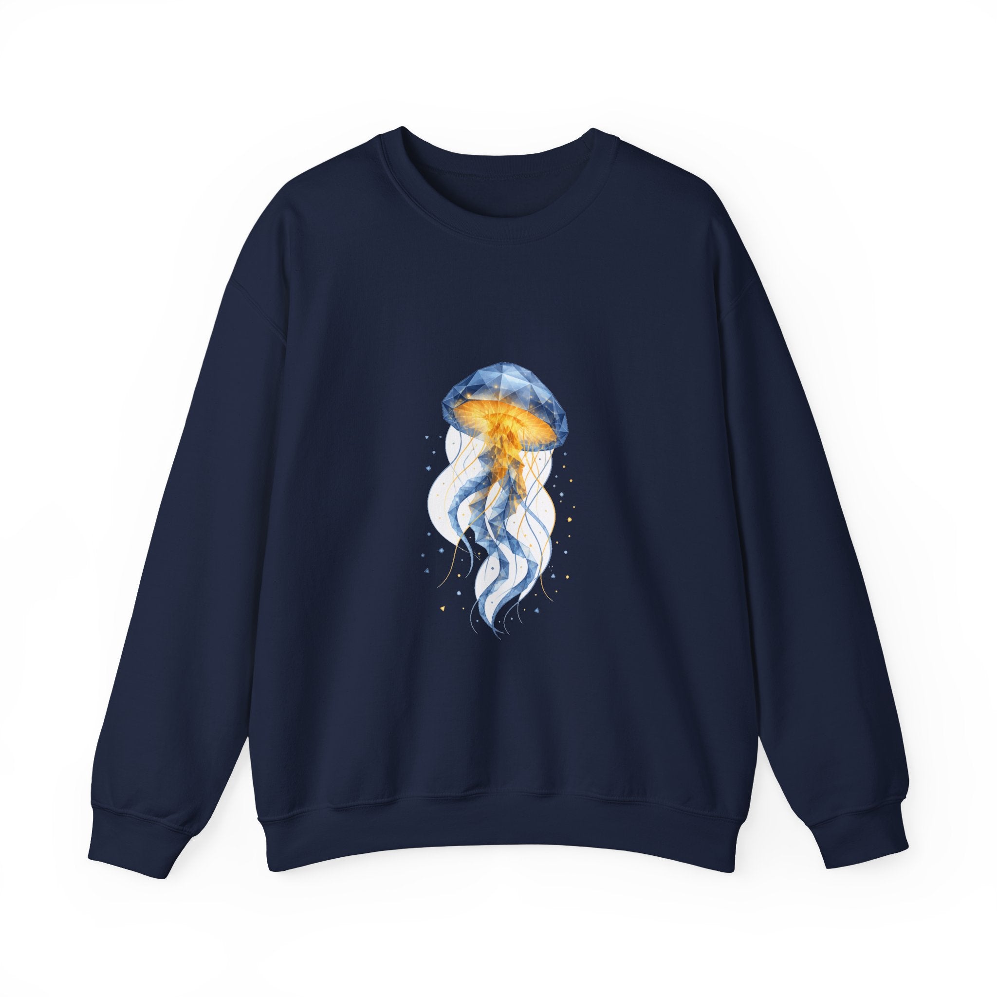 Matching Couple Sweatshirt - Octopus & Jellyfish Matching Couple Comfort Colors Crew Geometric Art His Hers Love Gift - Design B
