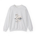 Matching Couple Sweatshirt - Raven & Swan Matching Couple Premium Fleece Sweatshirt Hand-Drawn Art His Hers Anniversary Gift - Design B