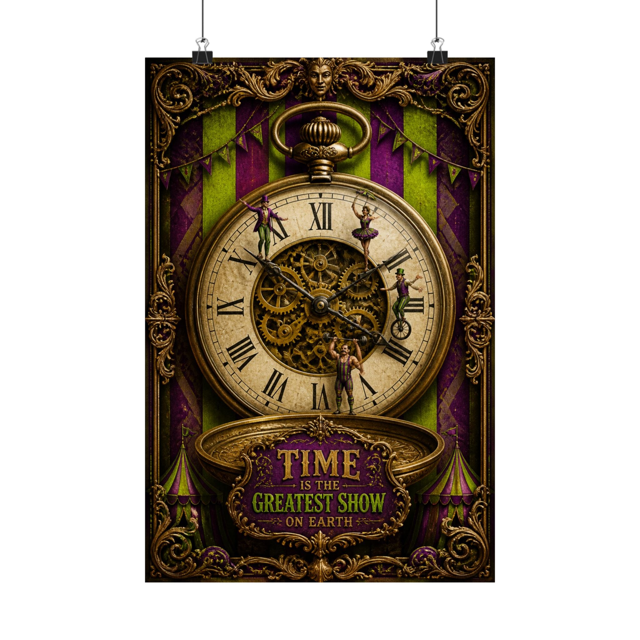 Pocket Watch Performers Wall Art Poster 24×36 Baroque Studio Decor Maximalist Print