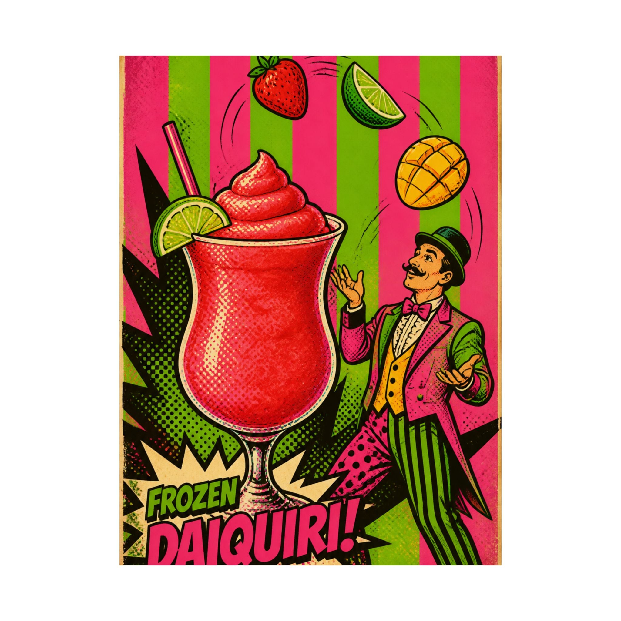 Daiquiri Fruit Juggler Wall Art Poster 18×24 Pop Art Living Room Decor Maximalist Print