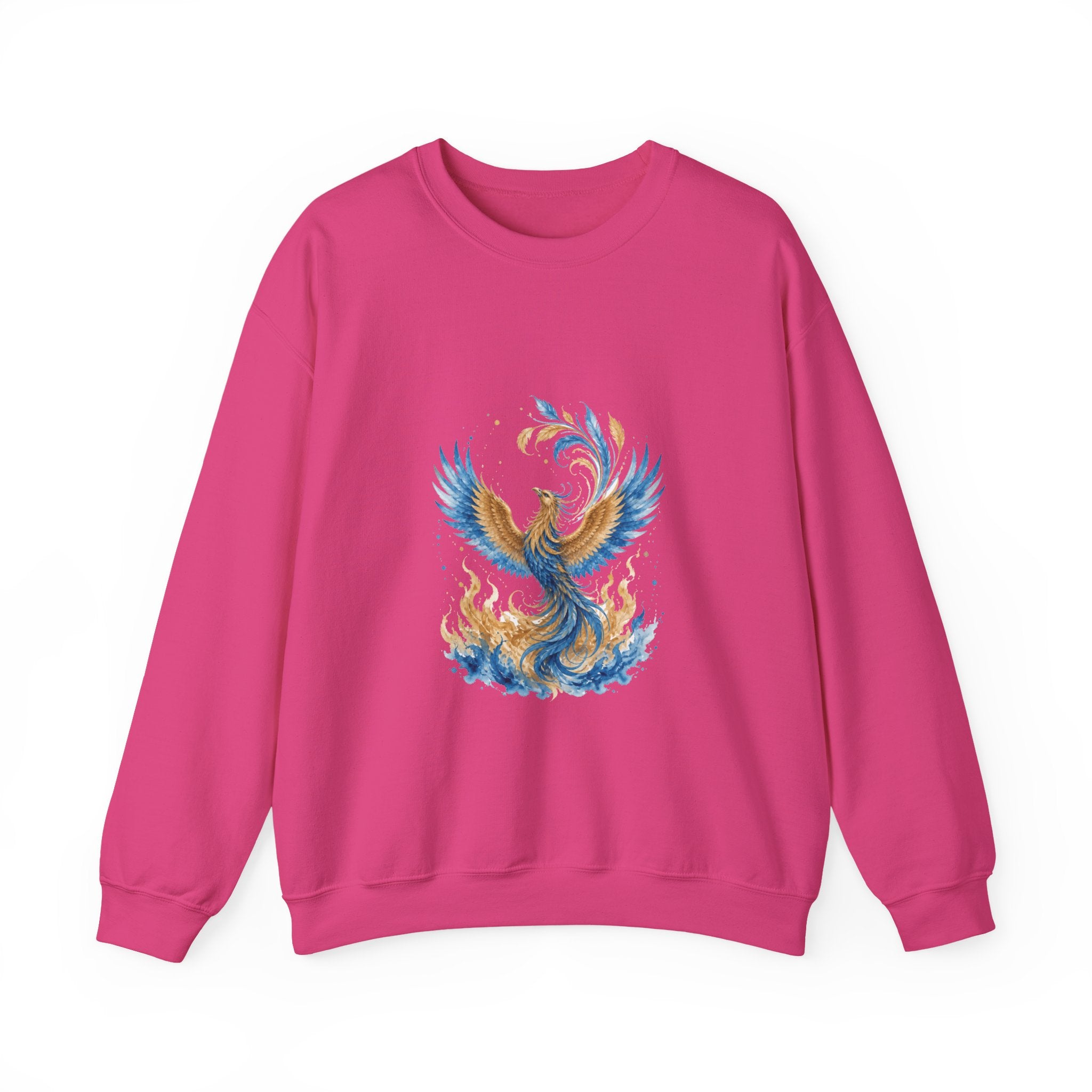 Matching Couple Sweatshirt - Dragon & Phoenix Matching Couple Premium Fleece Sweatshirt Watercolor Art His Hers Birthday Gift - Design B