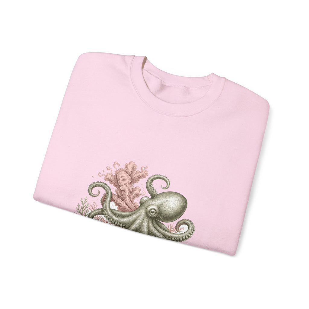 Matching Couple Sweatshirt - Octopus & Jellyfish Matching Couple Premium Fleece Sweatshirt Vintage Art His Hers Honeymoon Gift - Design A