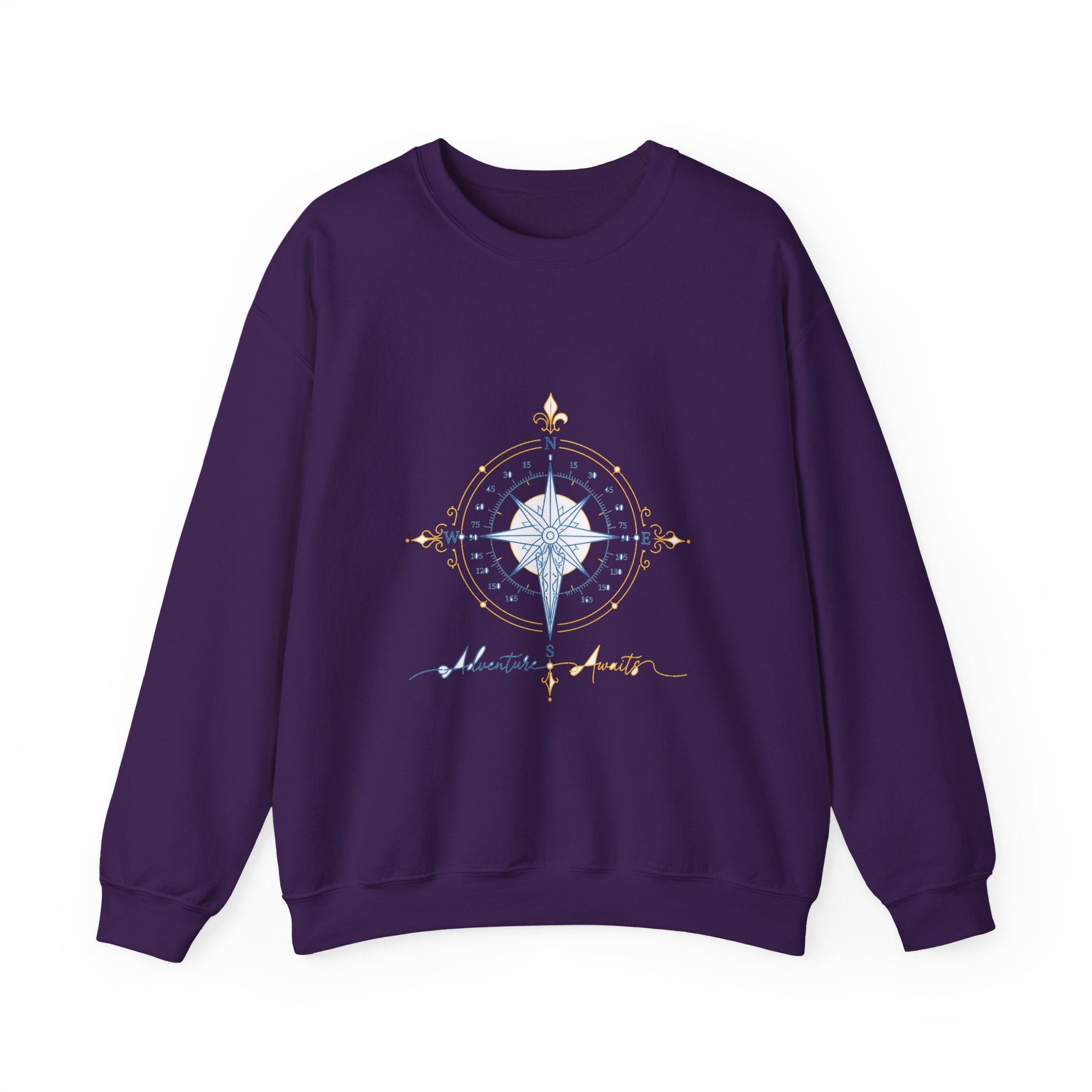 Matching Couple Sweatshirt - Compass North & South Matching Couple Comfort Colors Crew Minimalist Art His Hers Christmas Gift - Design B