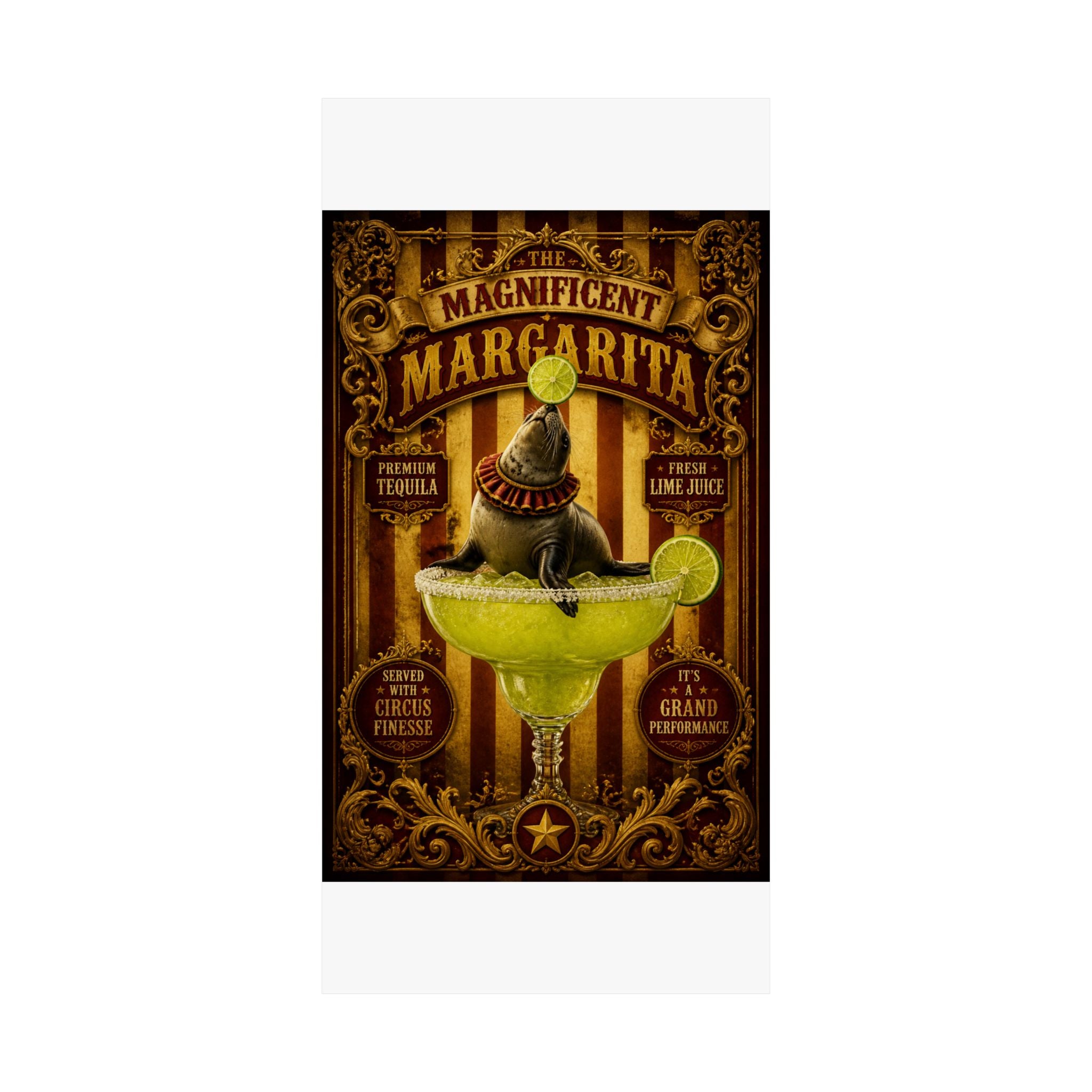 Margarita Balancing Seal Wall Art Poster 24×36 Baroque Studio Decor Maximalist Print